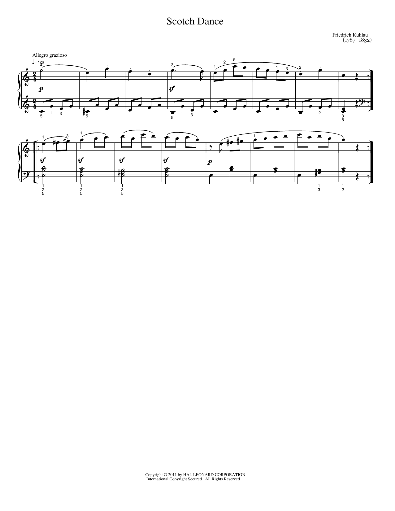 Scotch Dance: Easy Piano