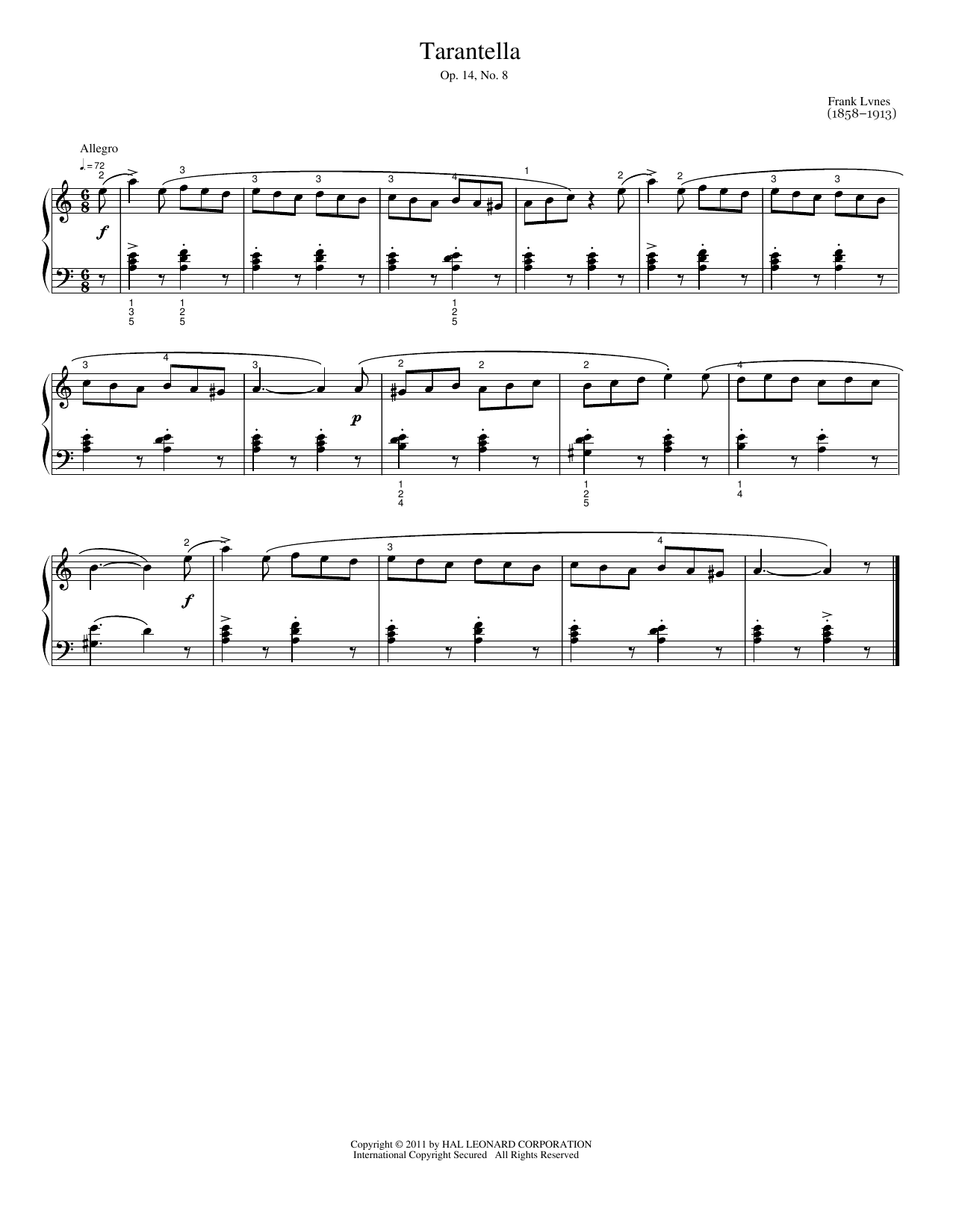 Tarantella: Easy Piano
