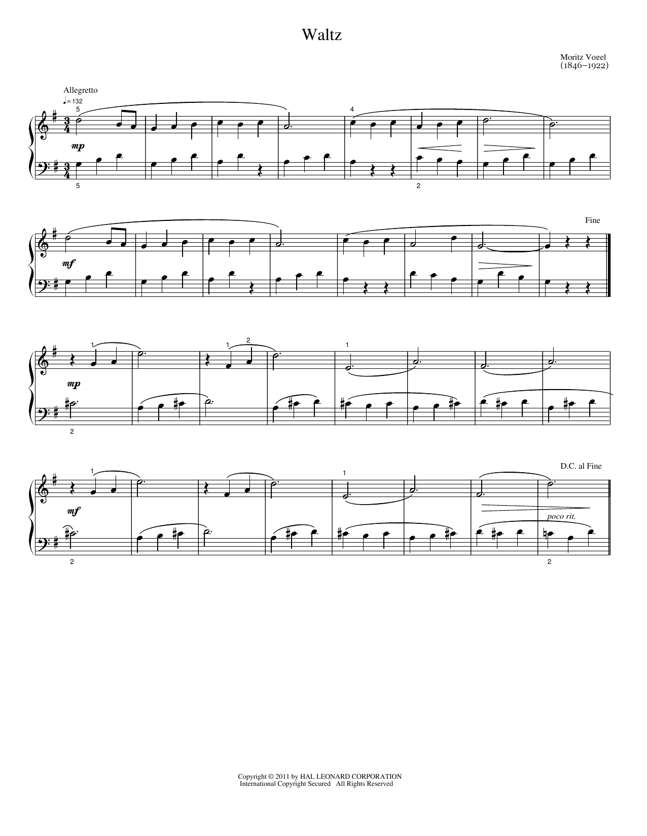 Waltz: Easy Piano