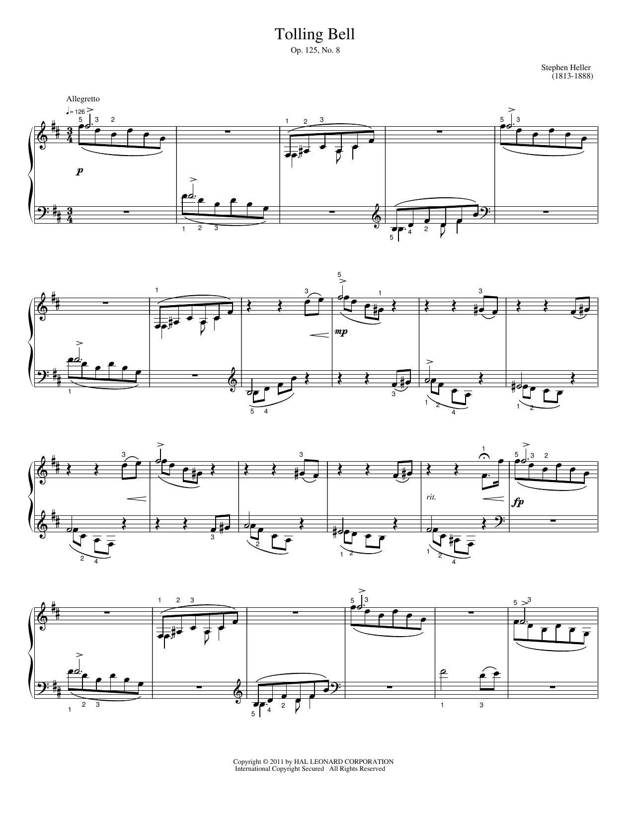 Tolling Bell: Easy Piano