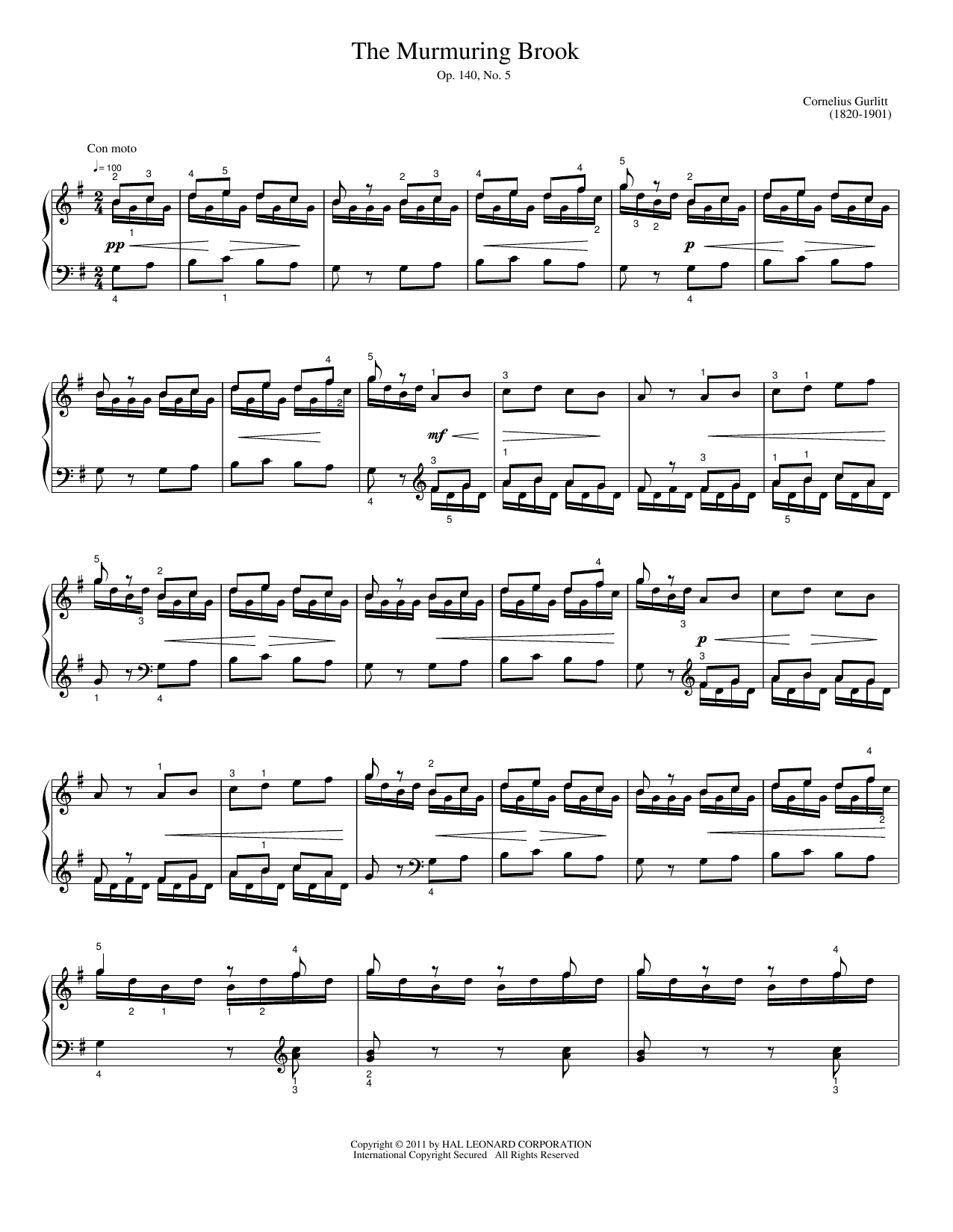 The Murmuring Brook: Easy Piano