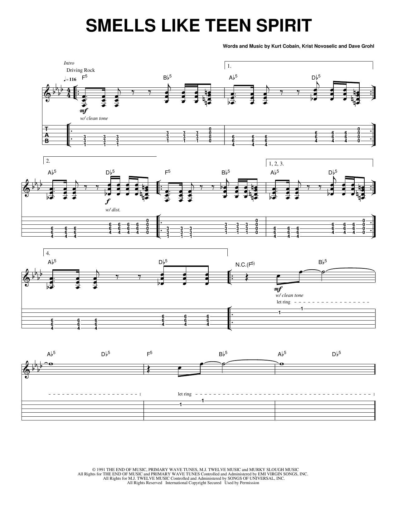 Smells Like Teen Spirit: Guitar Tab