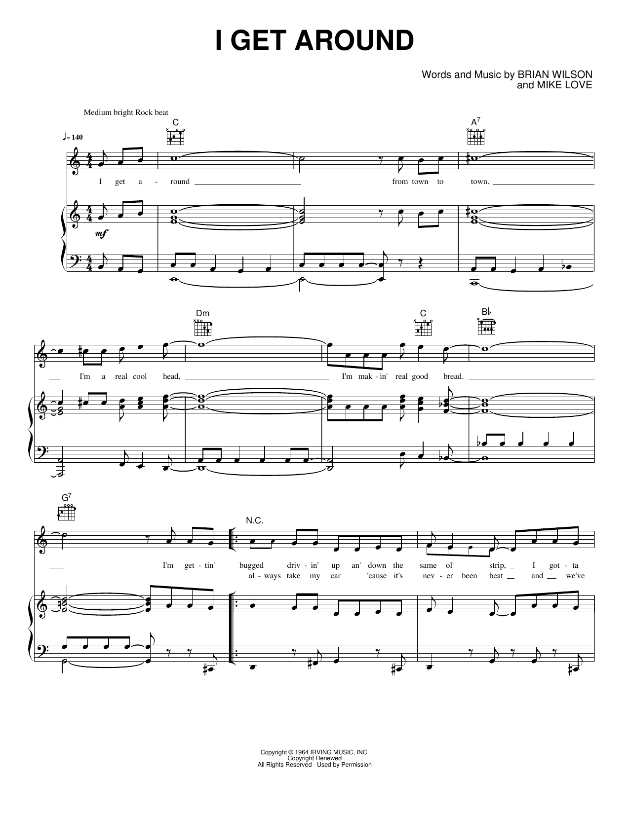 I Get Around: Piano/Vocal/Guitar Sheet