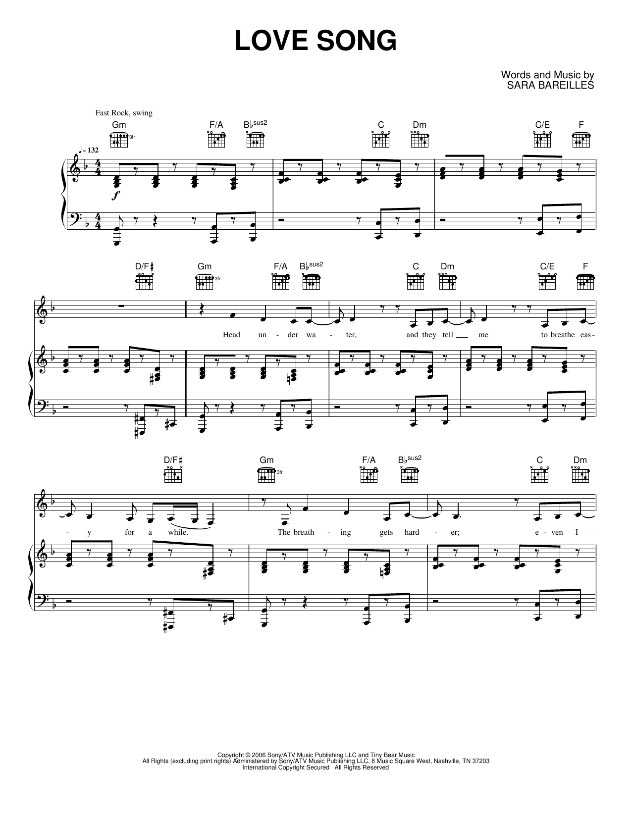 Love Song: Piano/Vocal/Guitar Sheet