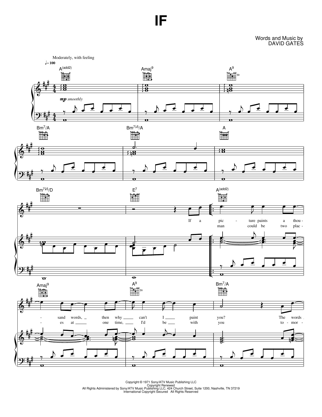 If: Piano/Vocal/Guitar Sheet