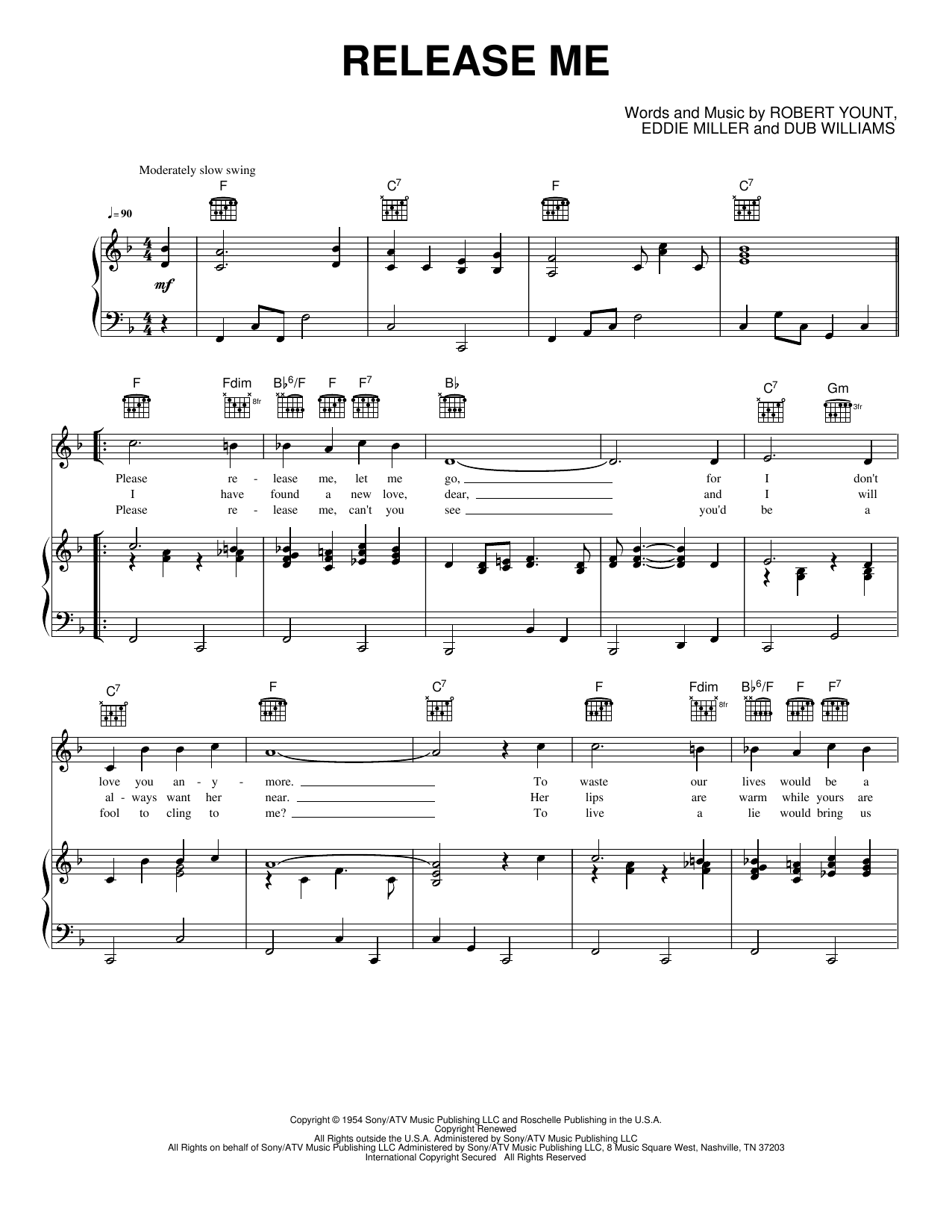 Release Me: Piano/Vocal/Guitar Sheet