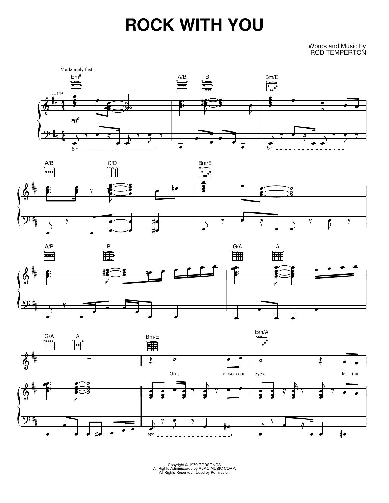 Rock with You: Piano/Vocal/Guitar Sheet
