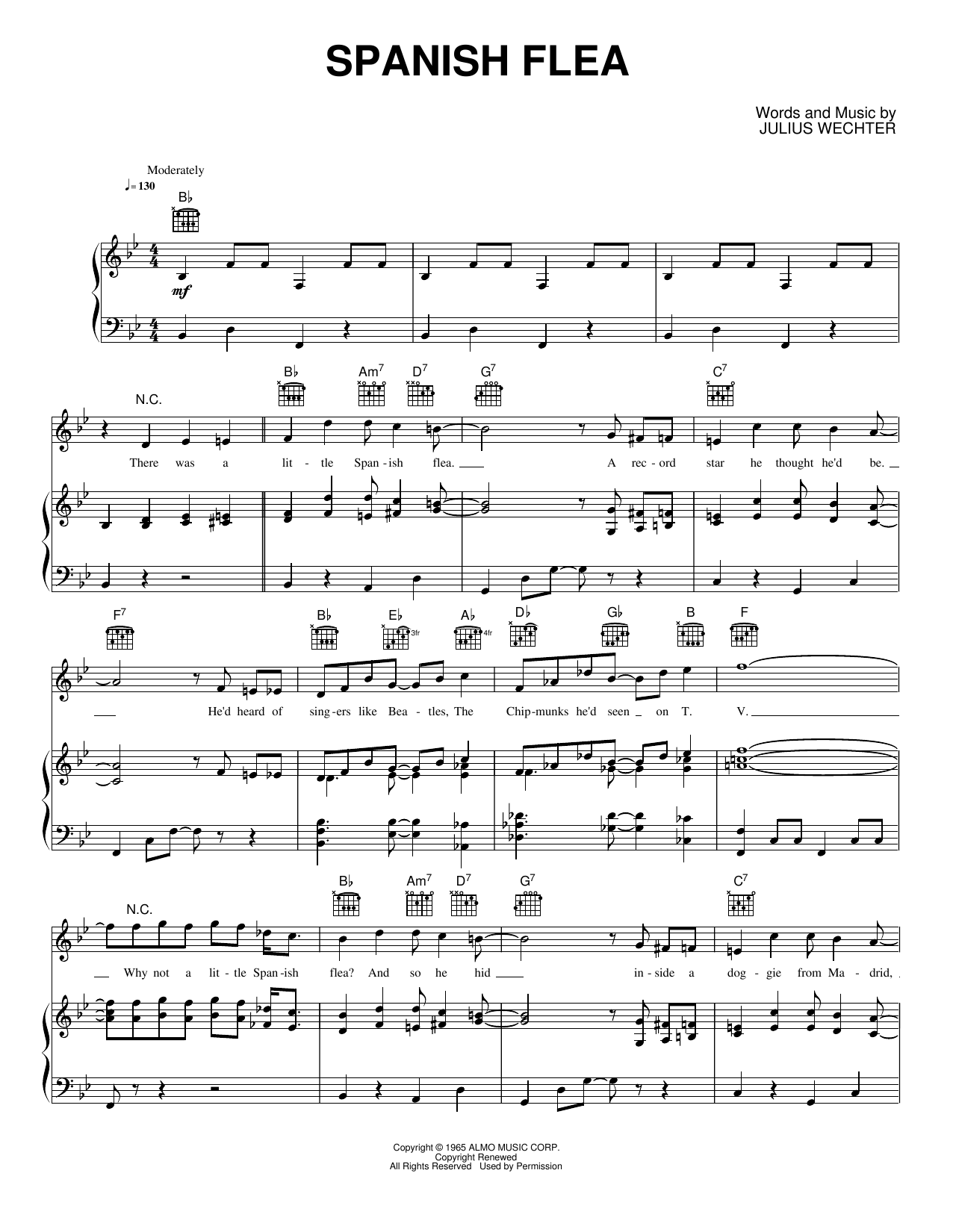 Spanish Flea: Piano/Vocal/Guitar Sheet