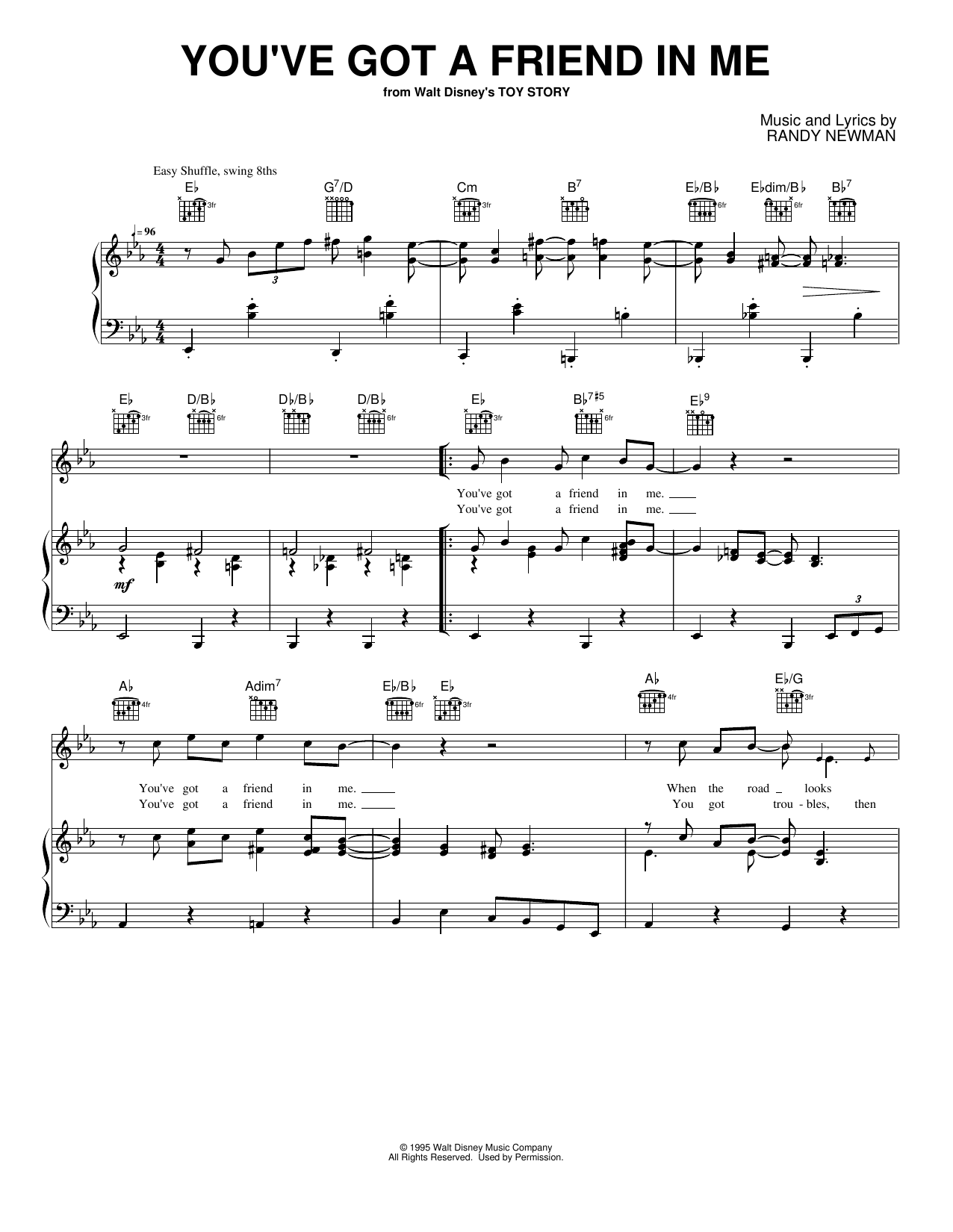 You've Got A Friend In Me: Piano/Vocal/Guitar Sheet