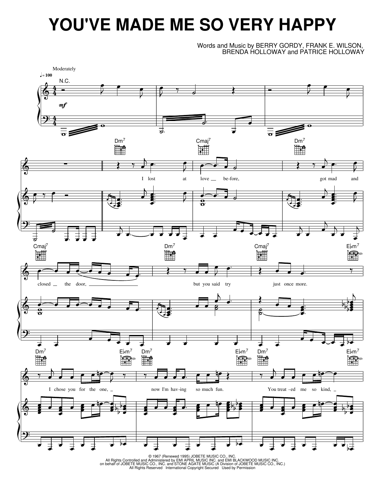 You've Made Me So Very Happy: Piano/Vocal/Guitar Sheet