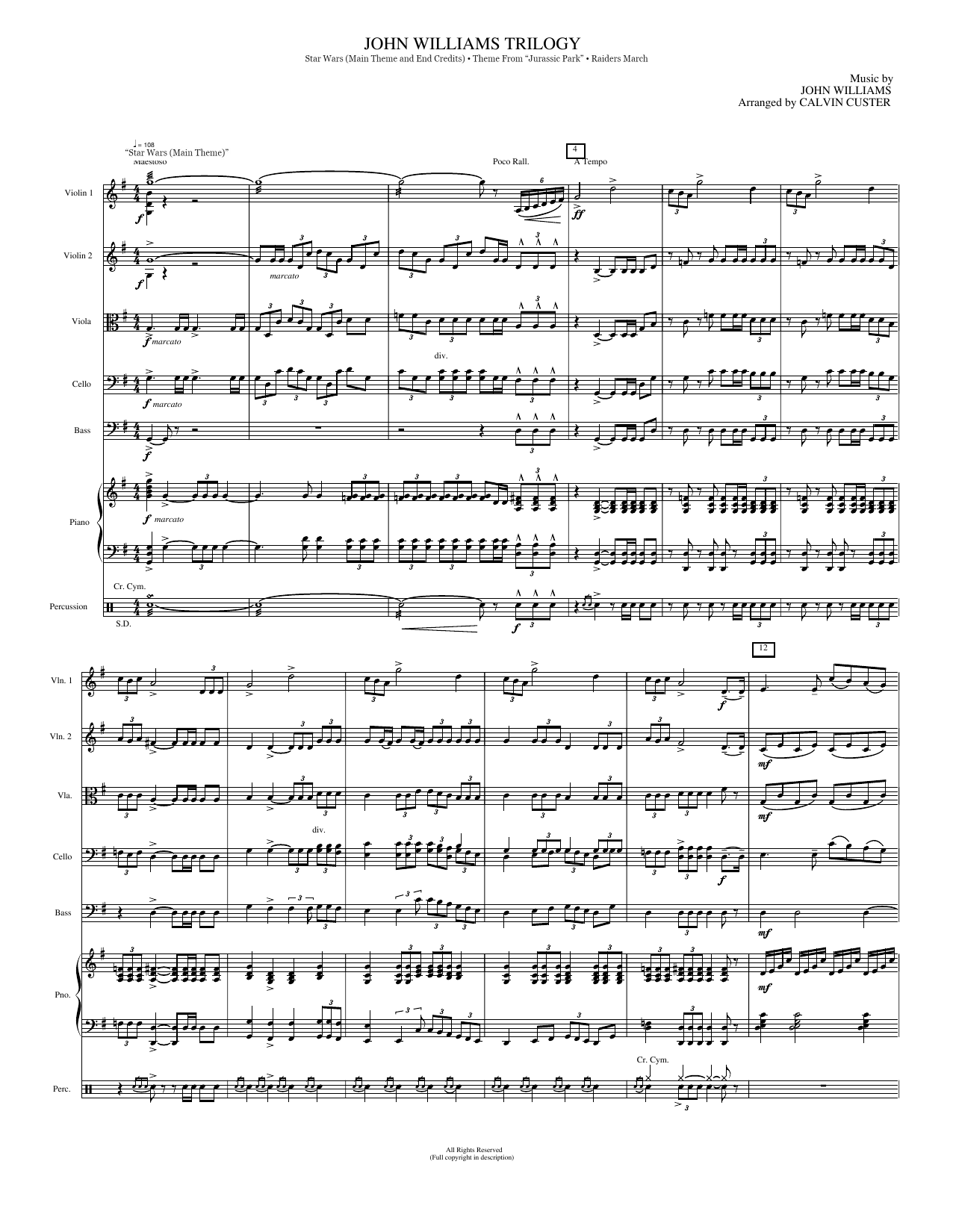 John Williams Trilogy: String Orchestra Conductor Score & Parts