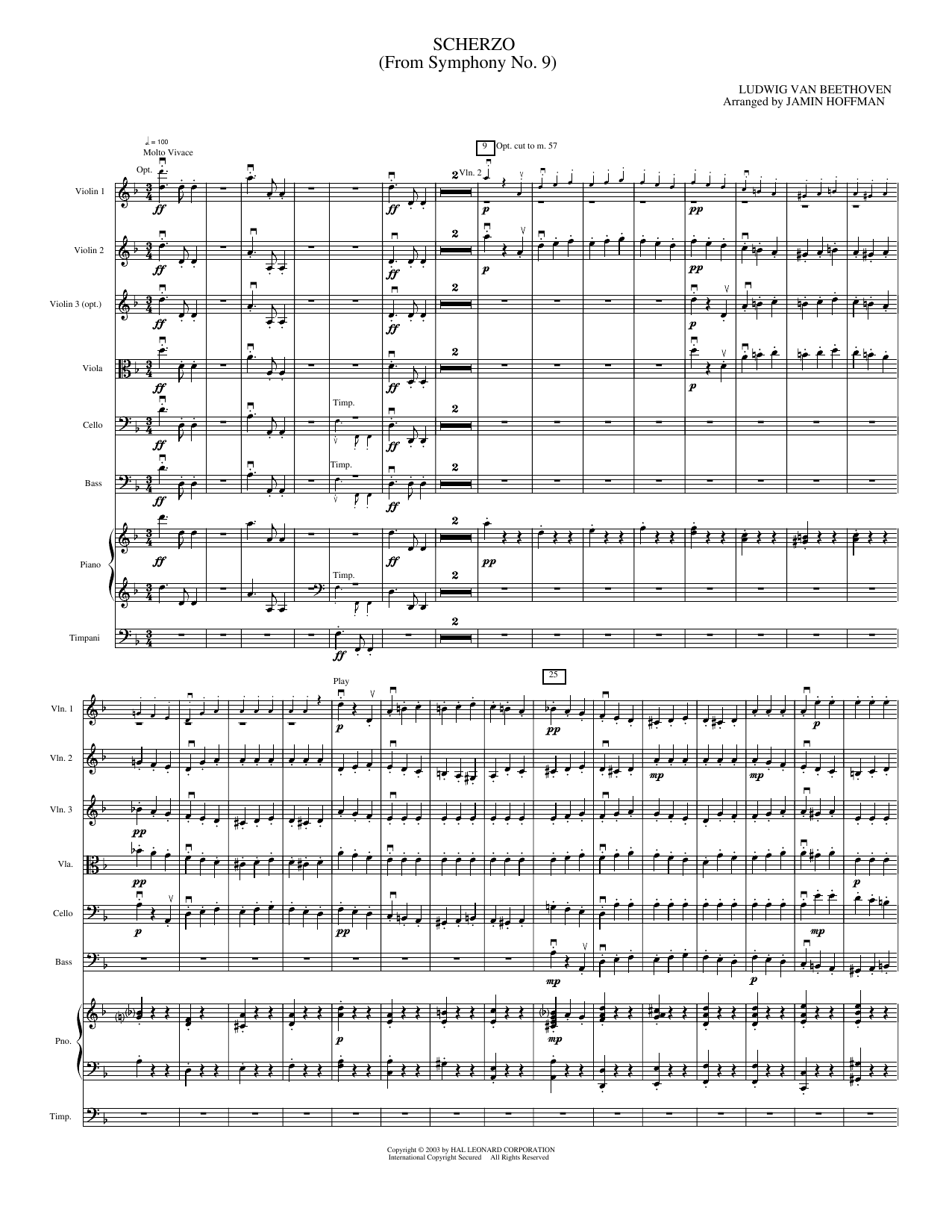 Scherzo from Symphony No. 2: String Orchestra Conductor Score & Parts