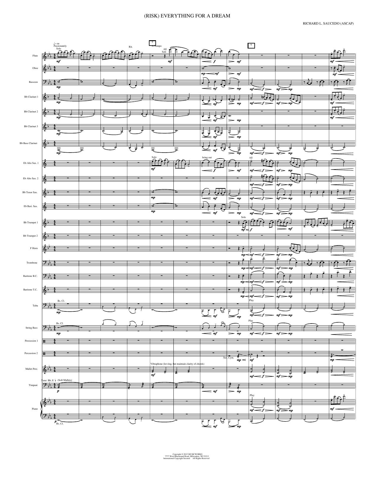 (Risk) Everything for a Dream: Concert Band Conductor Score & Parts