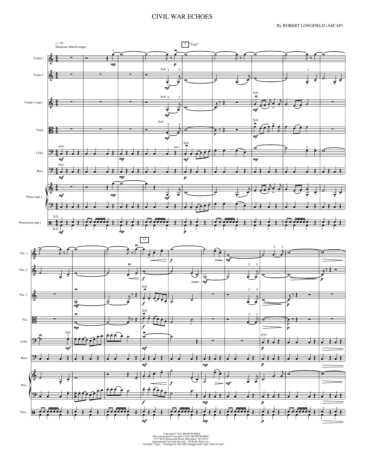Civil War Echoes: String Orchestra Conductor Score & Parts