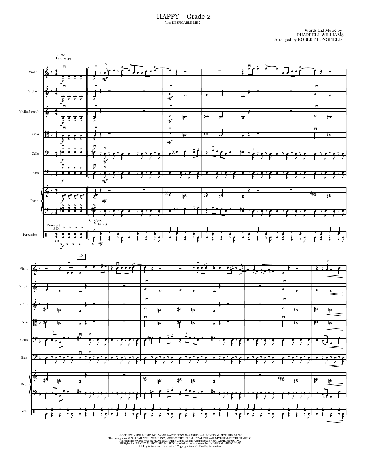 Happy: String Orchestra Conductor Score & Parts