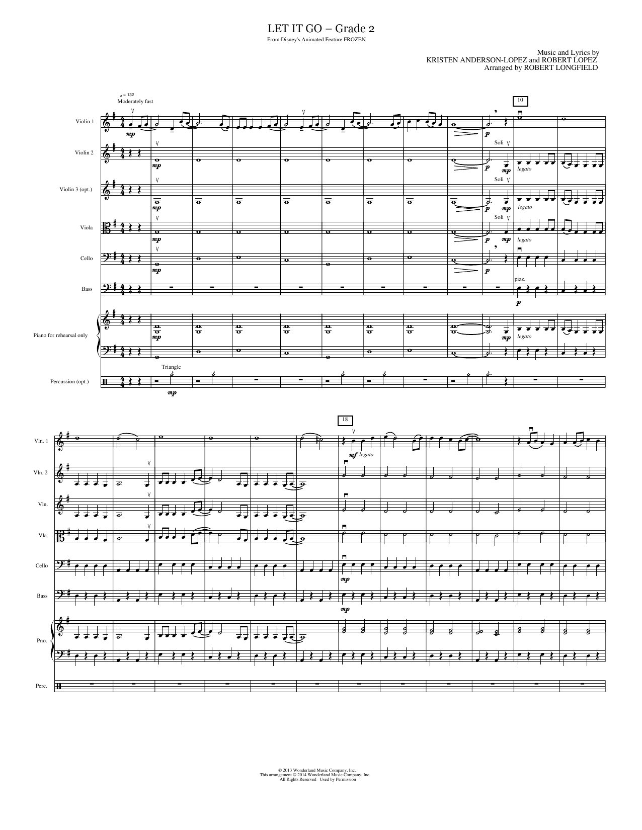 Let It Go (from Frozen): String Orchestra Conductor Score & Parts