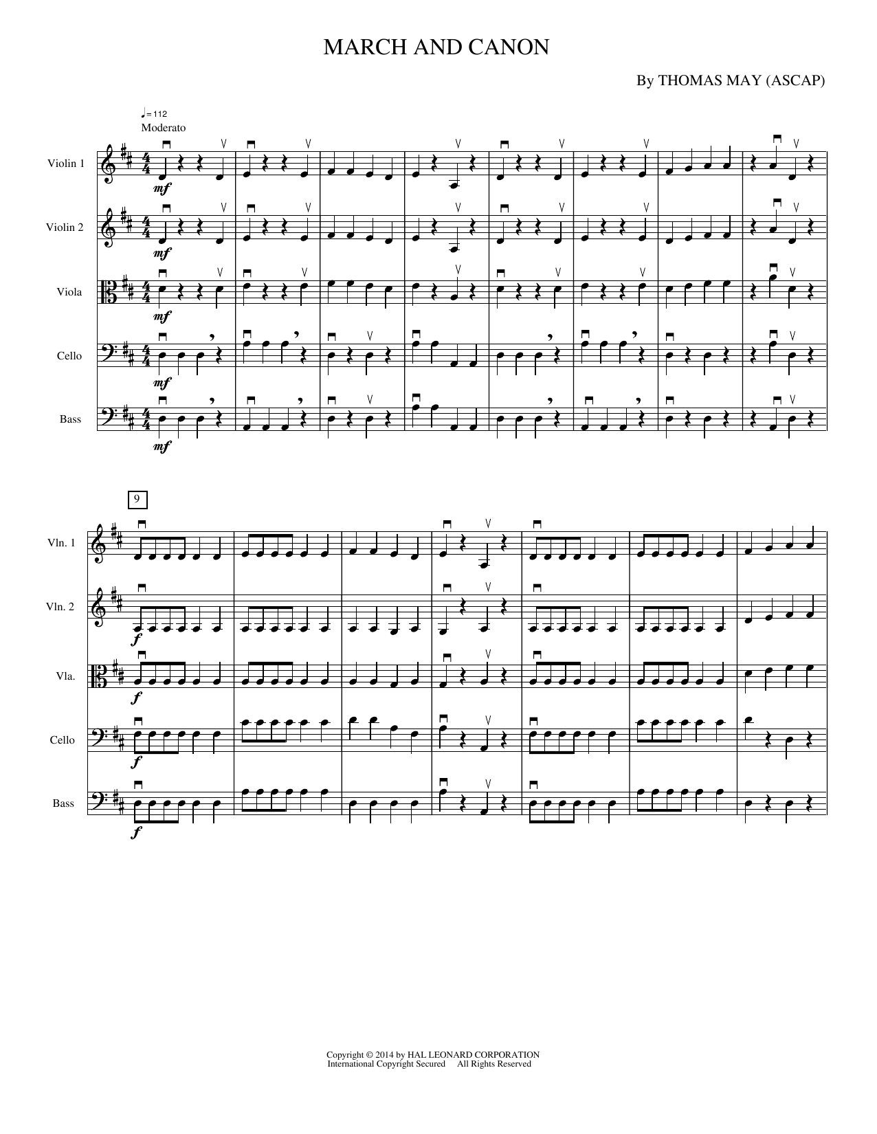 March And Canon: String Orchestra Conductor Score & Parts