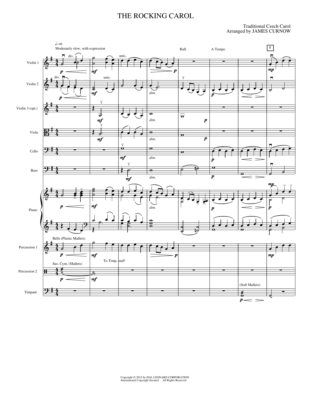 The Rocking Carol: String Orchestra Conductor Score & Parts