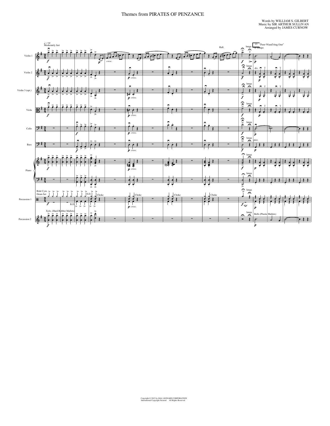 Themes from Pirates of Penzance: String Orchestra Conductor Score & Parts