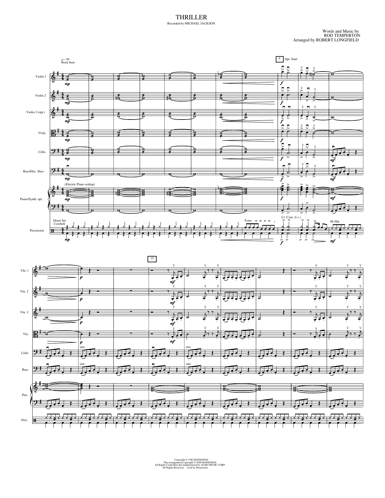 Thriller: String Orchestra Conductor Score & Parts