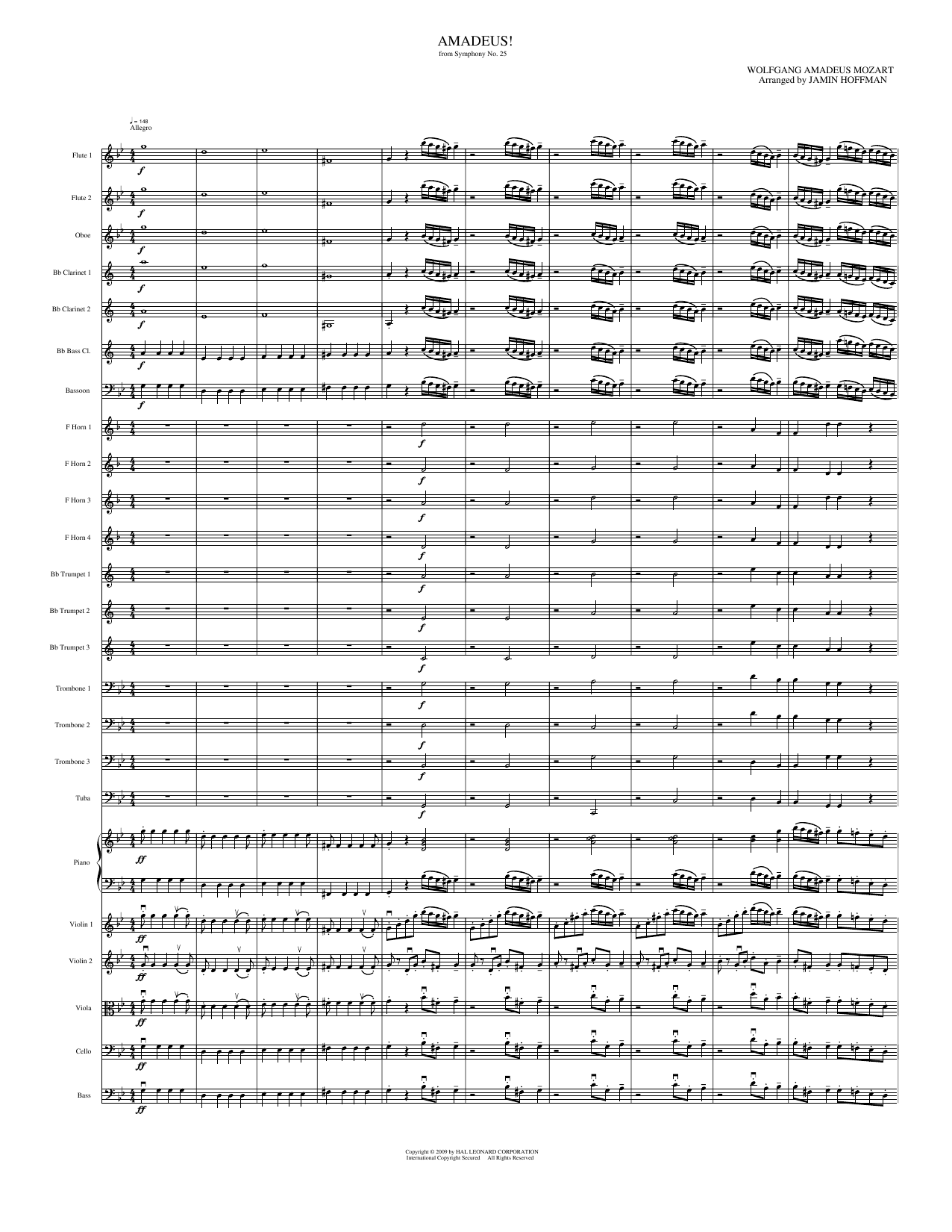 Amadeus! (symphony No. 25): String Orchestra Conductor Score & Parts