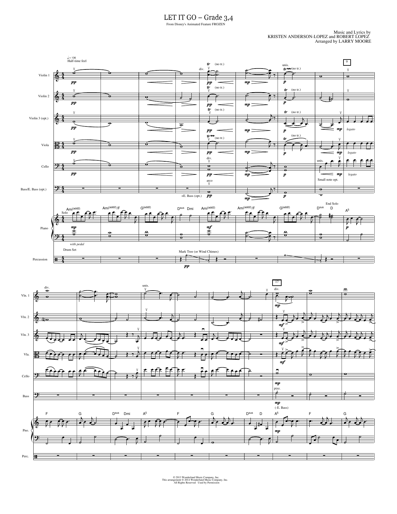 Let It Go (from Frozen): String Orchestra Conductor Score & Parts