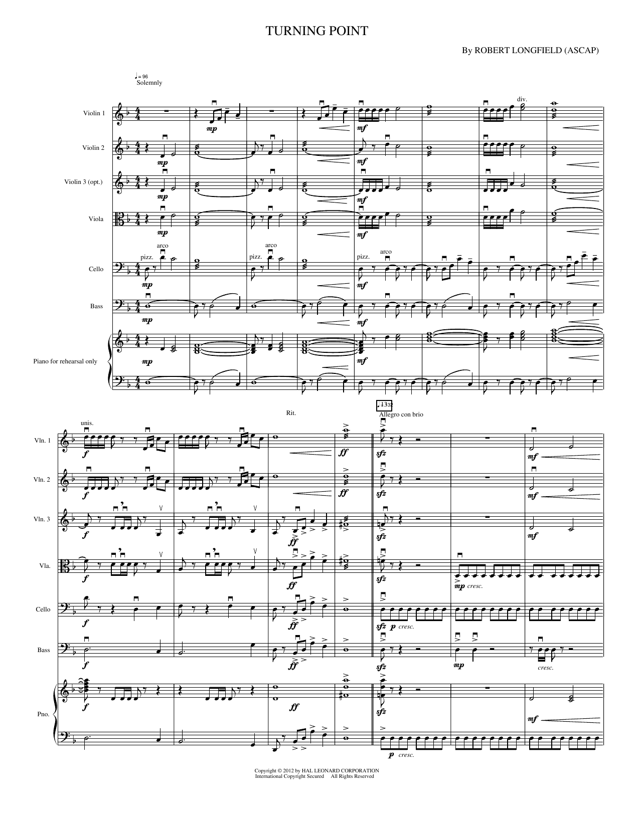 Turning Point: String Orchestra Conductor Score & Parts