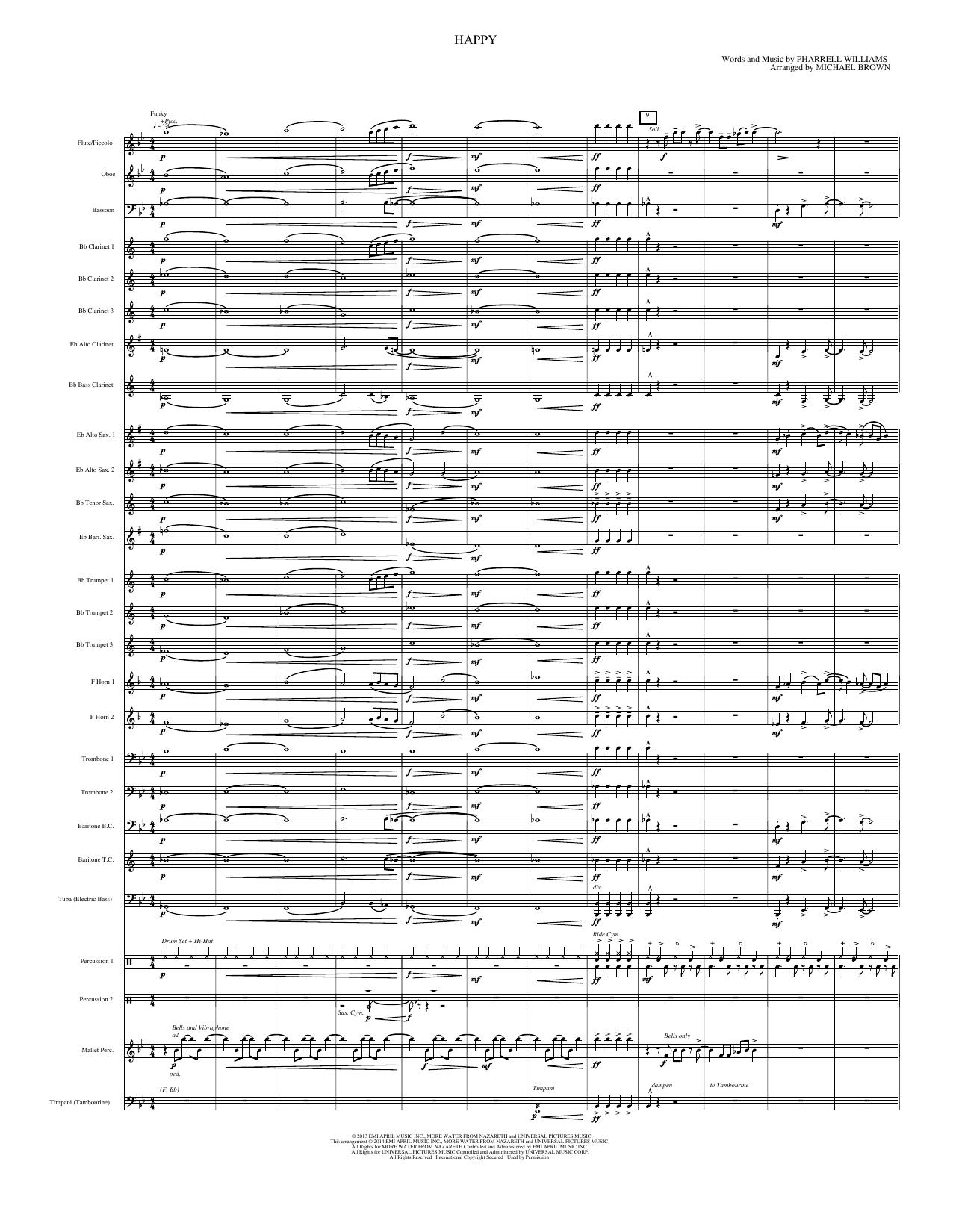 Happy: Concert Band Conductor Score & Parts