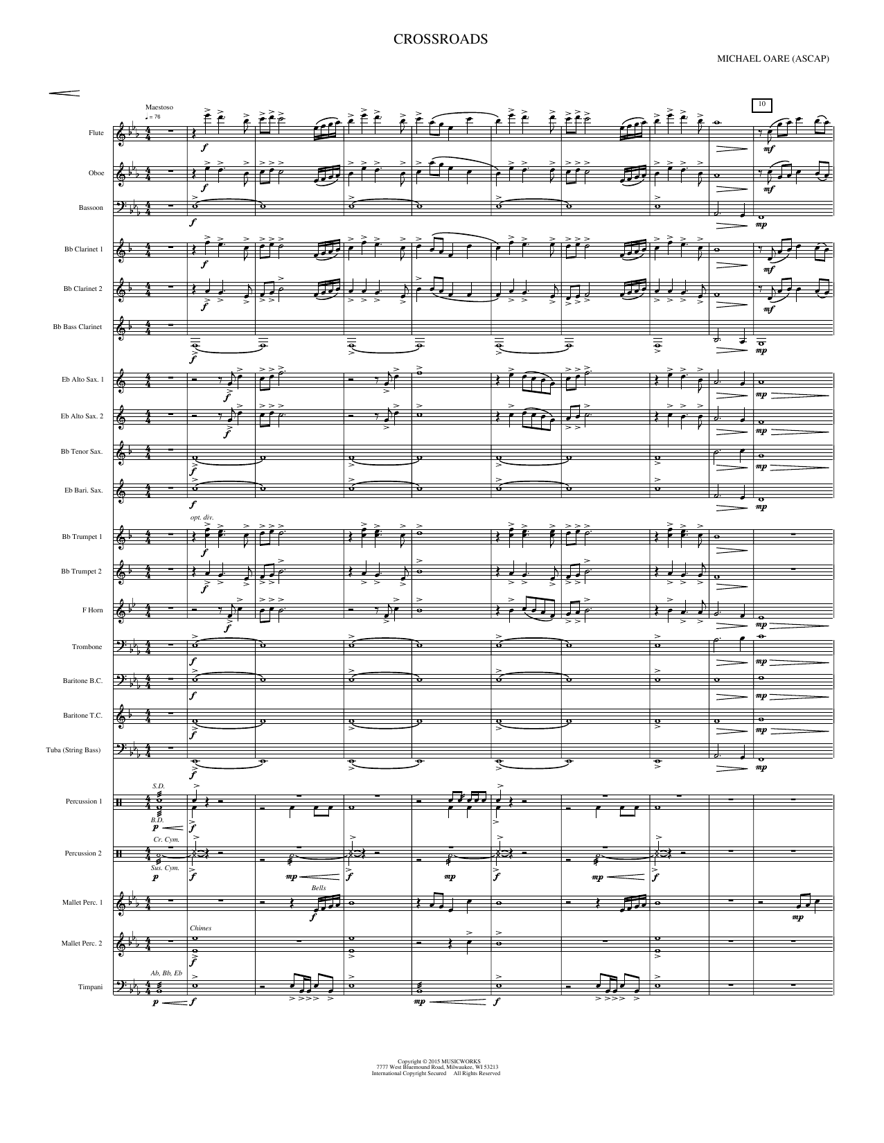 Crossroads: Concert Band Conductor Score & Parts