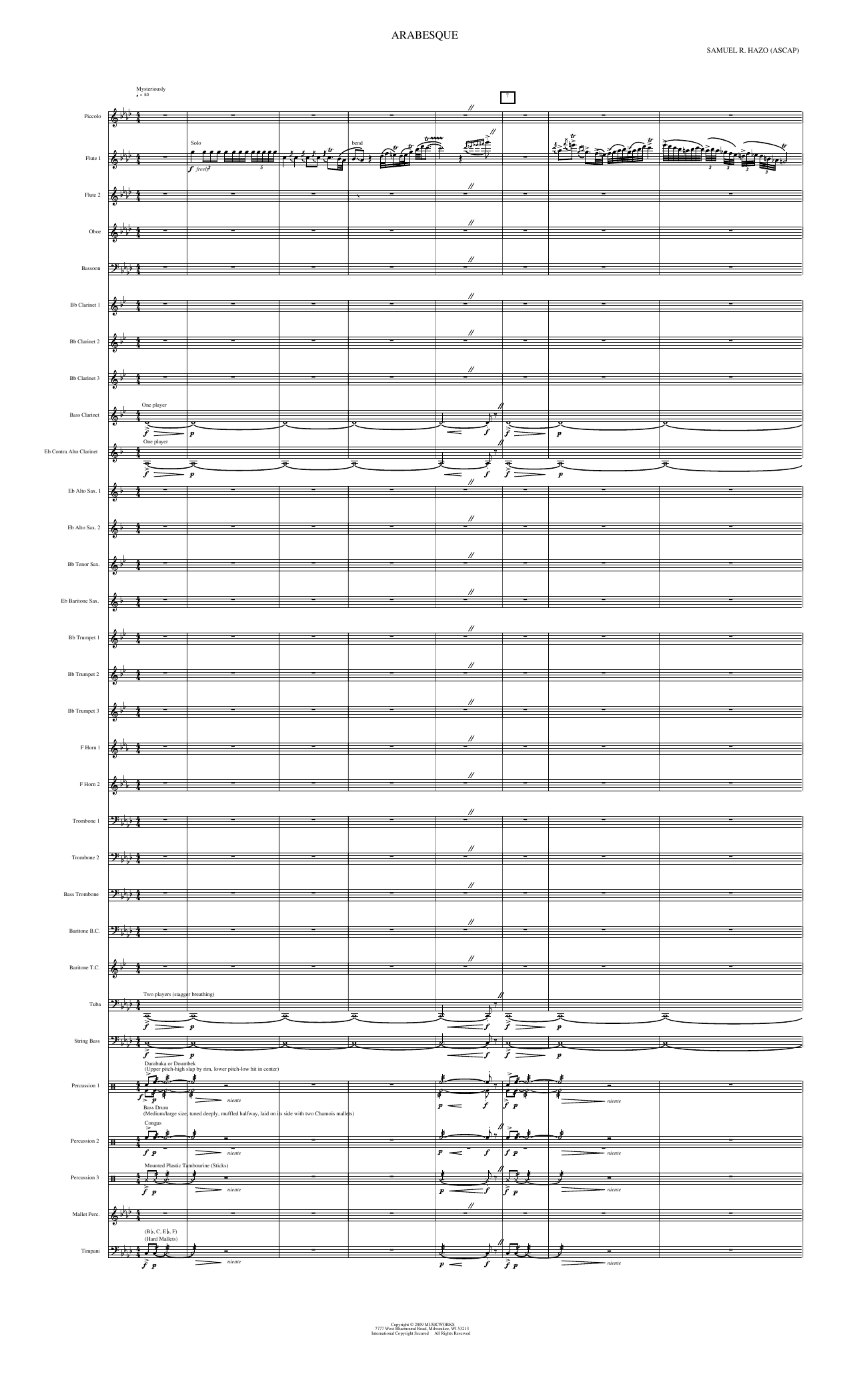 Arabesque: Concert Band Conductor Score & Parts