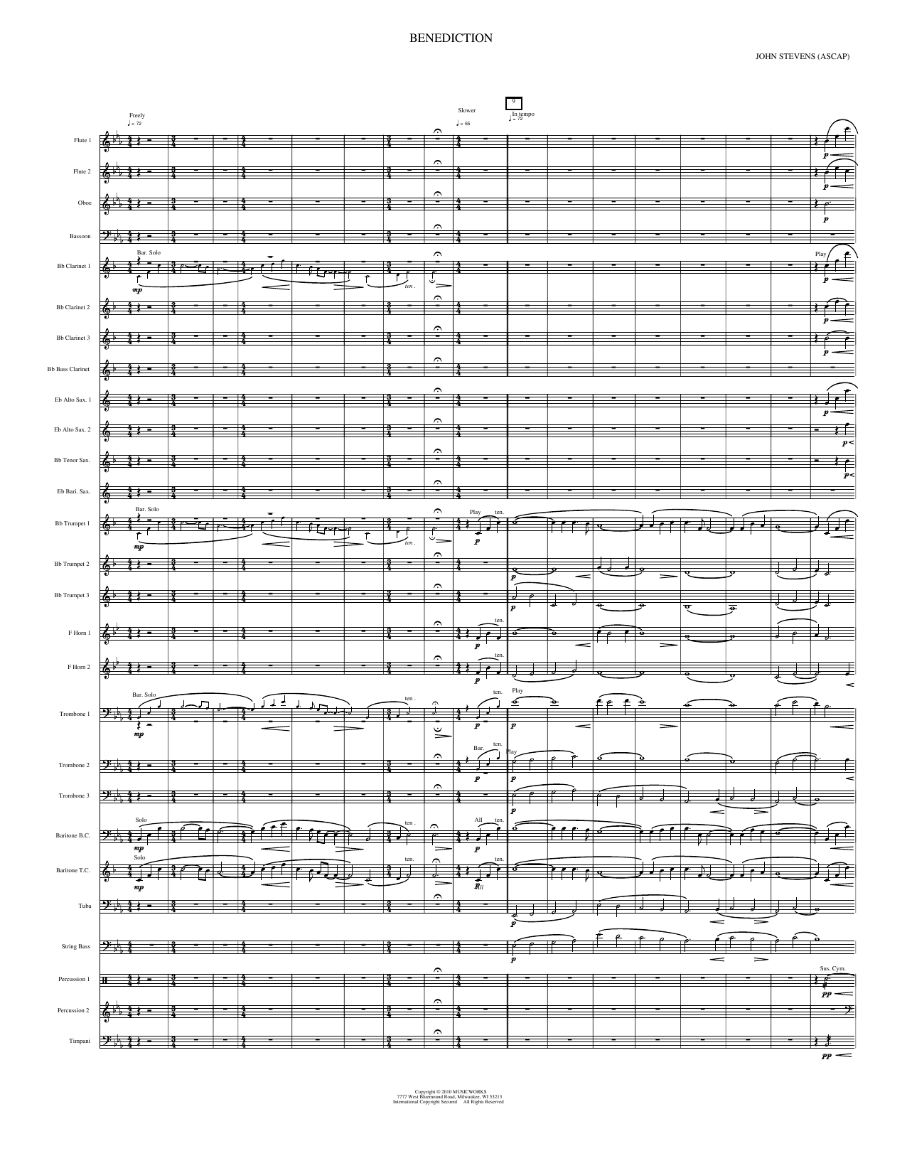 Benediction: Concert Band Conductor Score & Parts