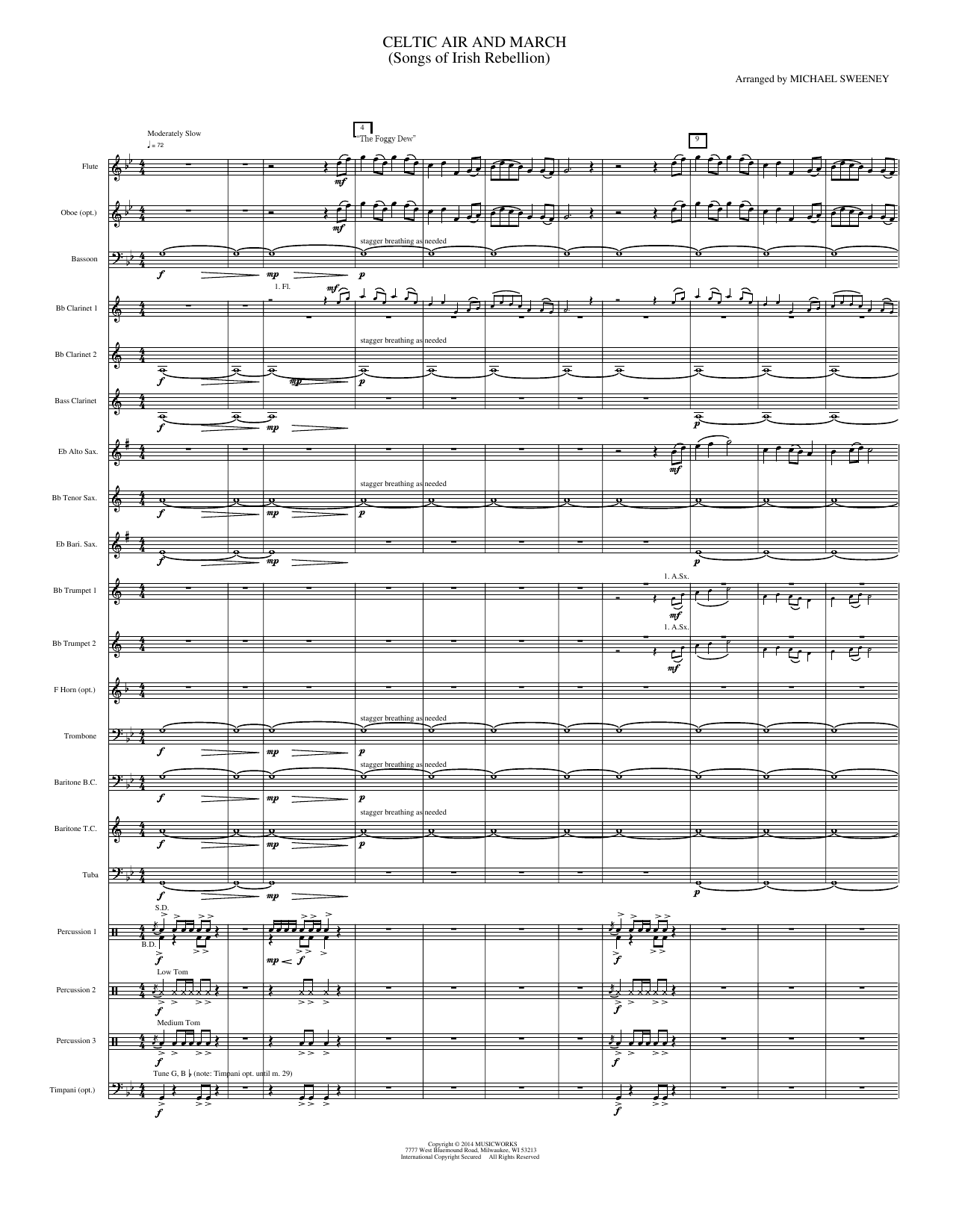 Celtic Air and March: Concert Band Conductor Score & Parts