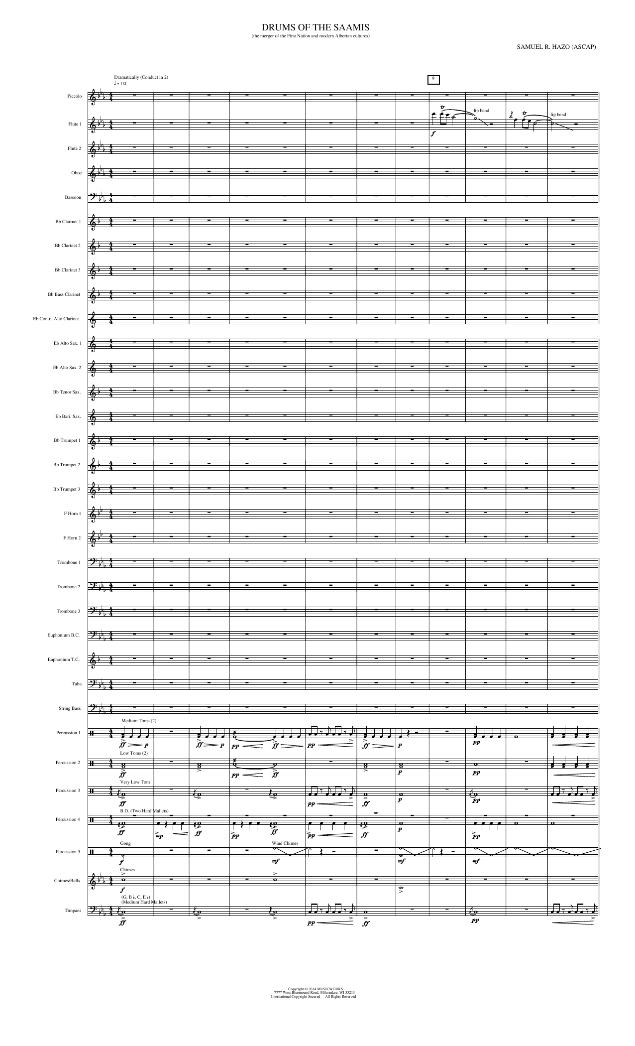 Drums of the Saamis Full Score Sheet Music Samuel R. Hazo Concert Band
