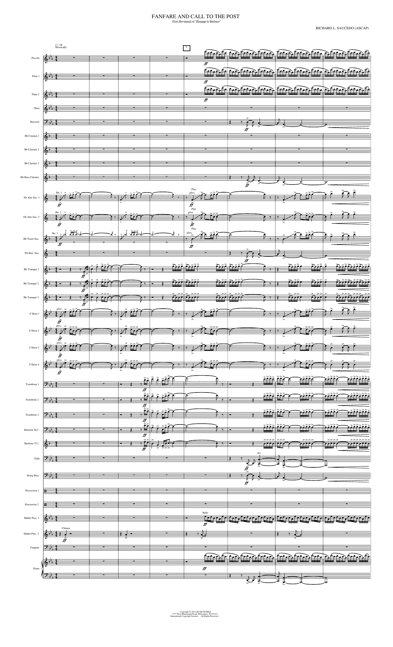 Fanfare and Call to the Post: Concert Band Conductor Score & Parts