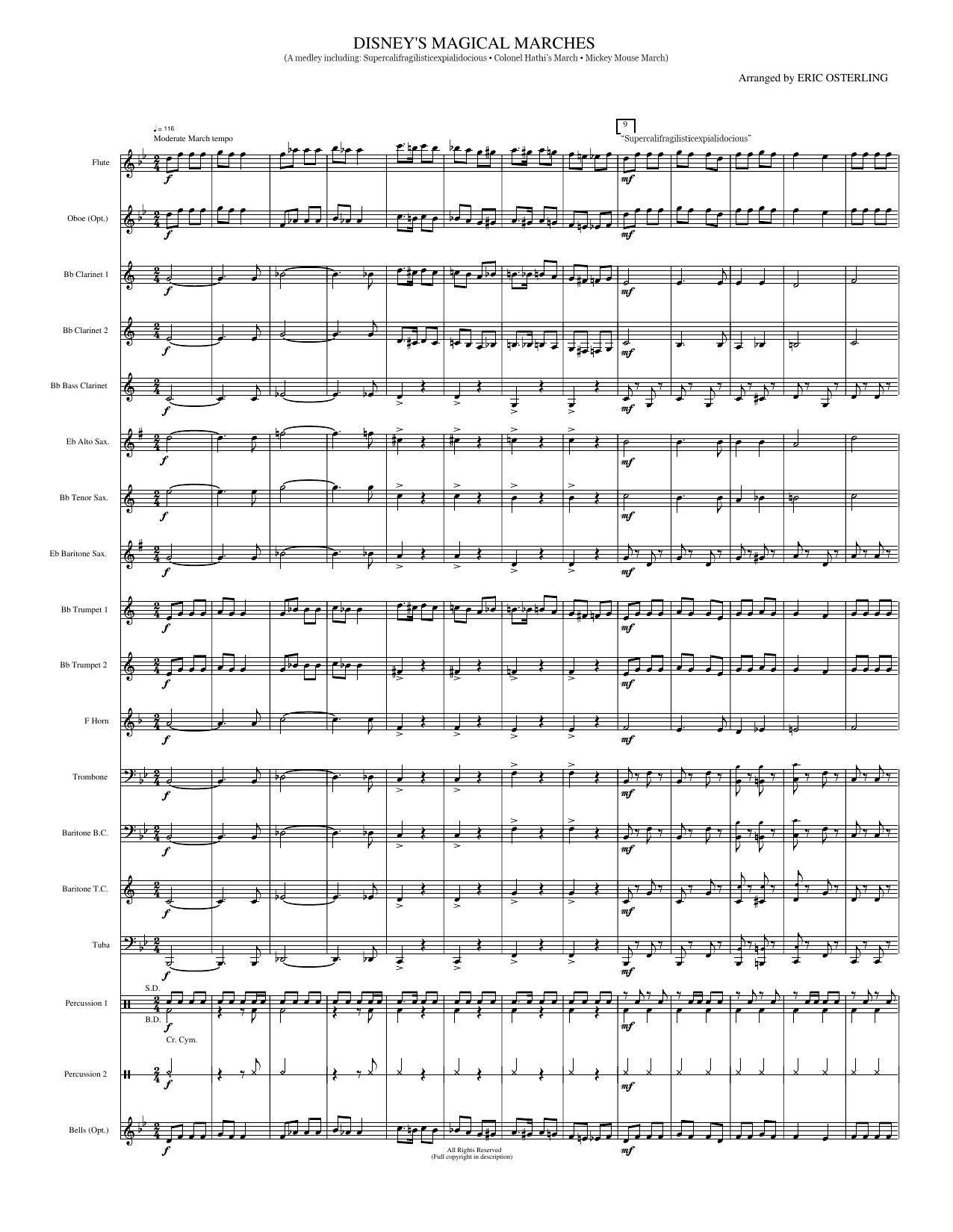 Disney's Magical Marches: Concert Band Conductor Score & Parts