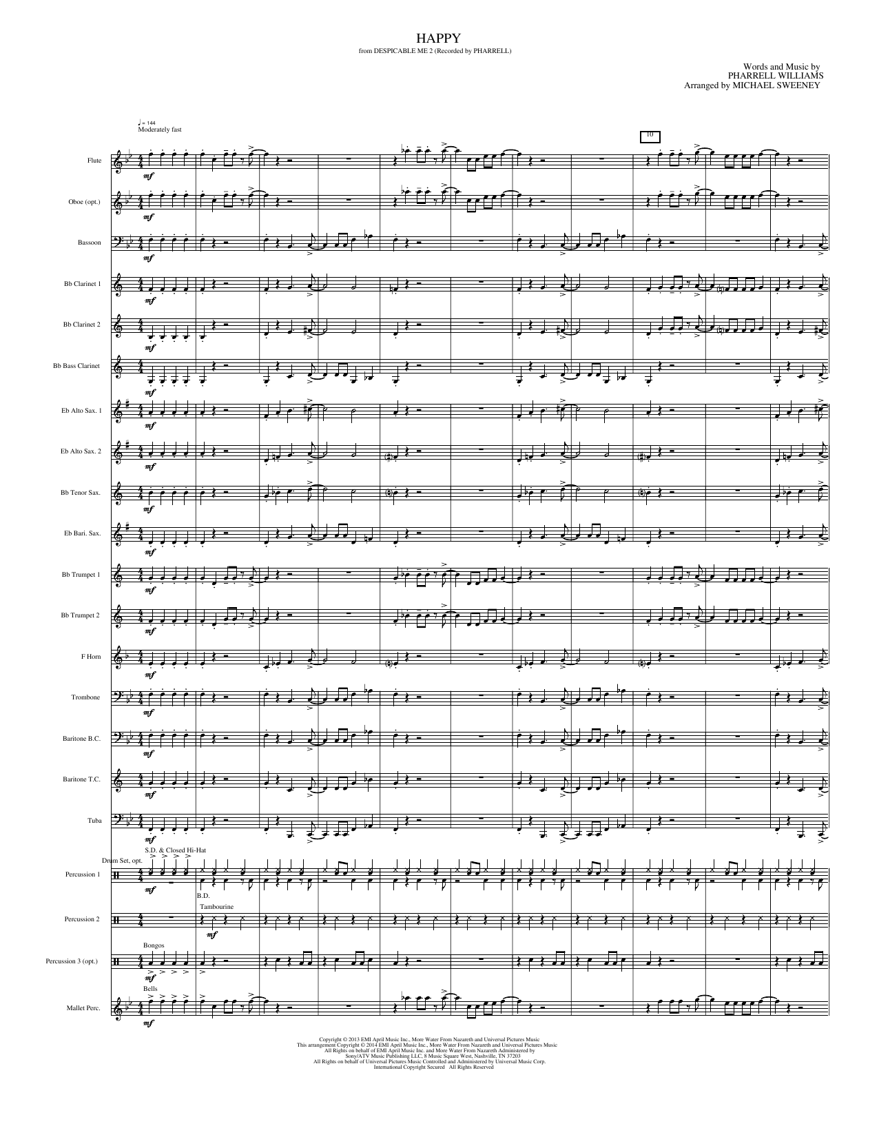 Happy: Concert Band Conductor Score & Parts