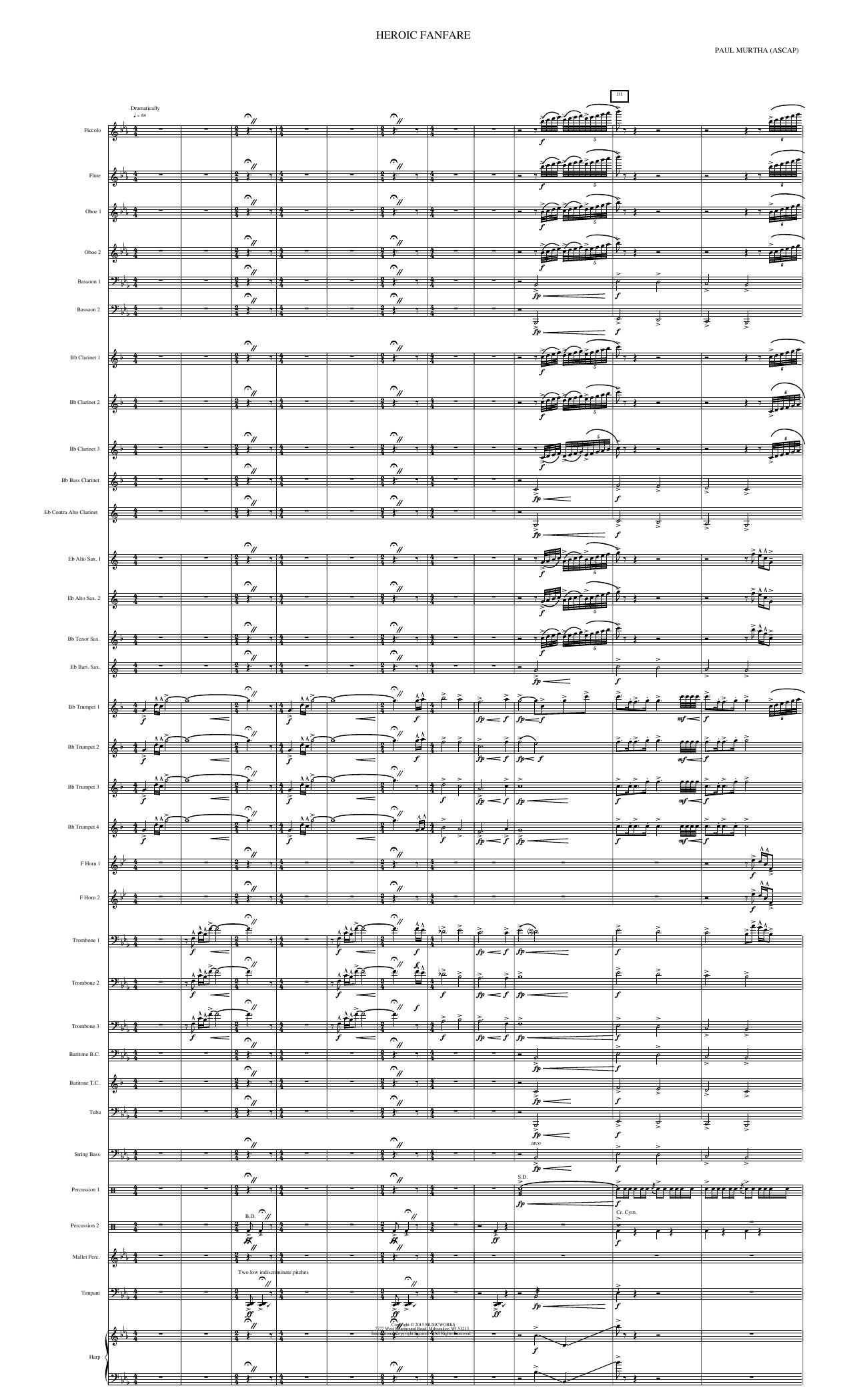 Heroic Fanfare: Concert Band Conductor Score & Parts