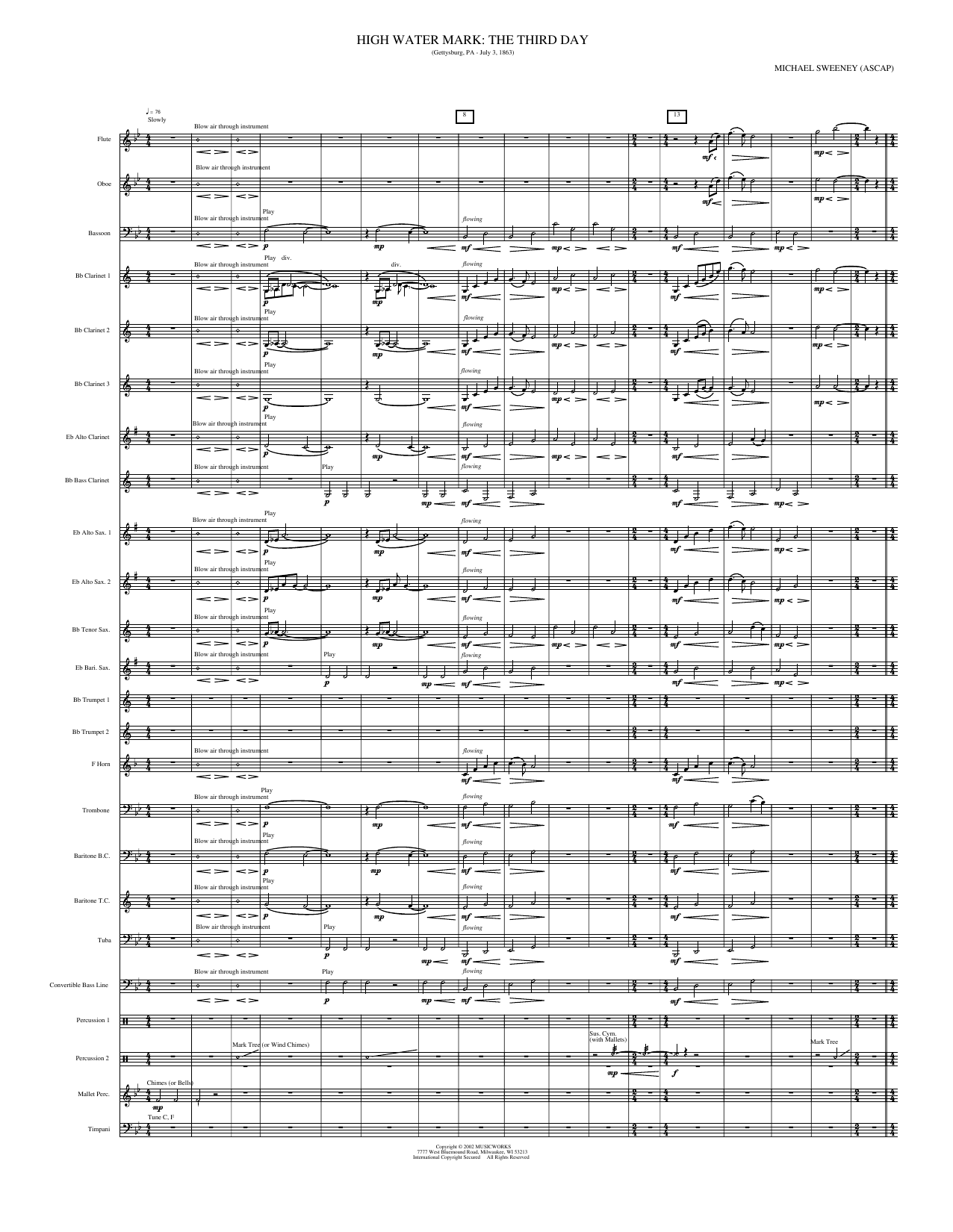 High Water Mark: The Third Day: Concert Band Conductor Score & Parts