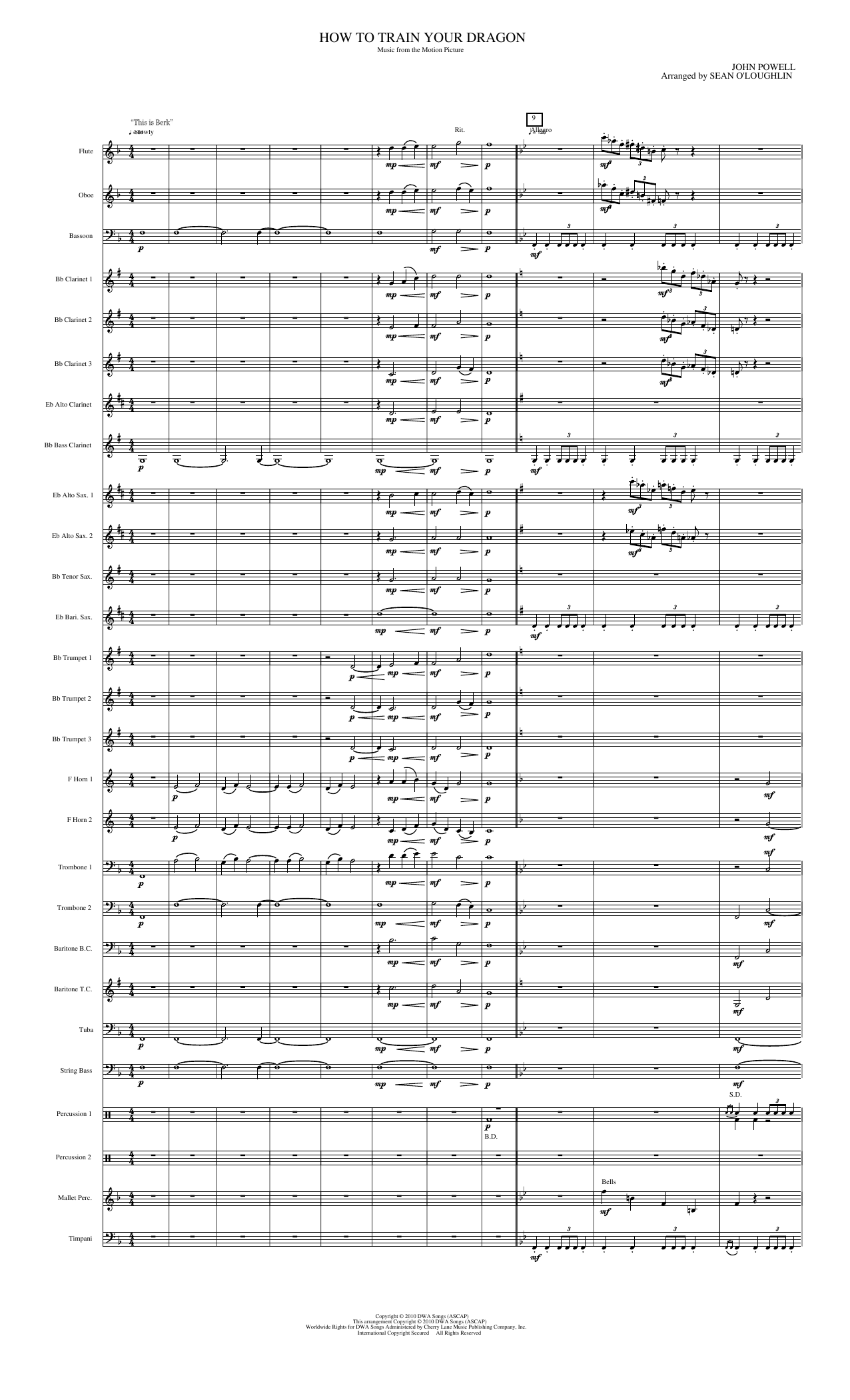 How to Train Your Dragon: Concert Band Conductor Score & Parts