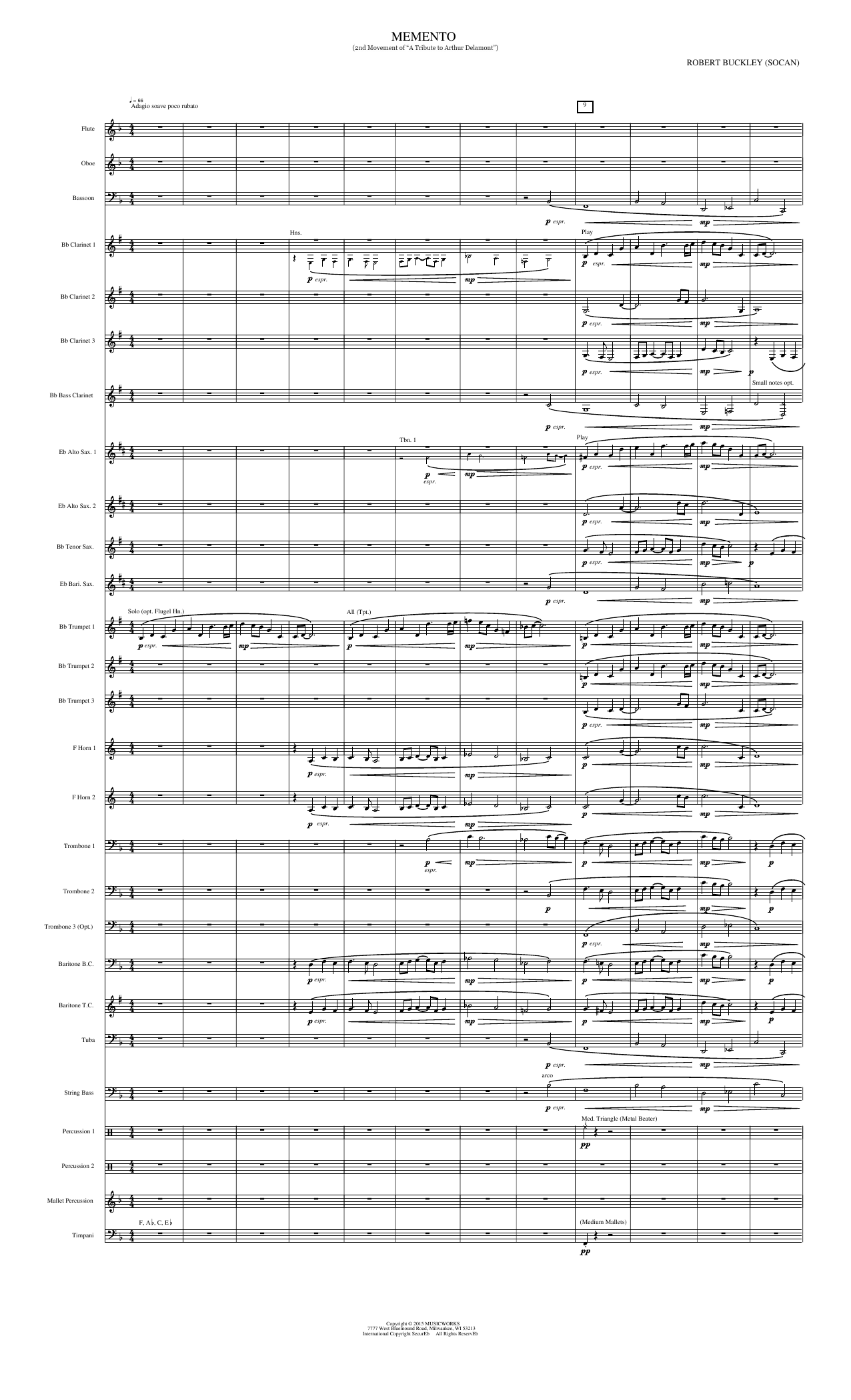 Memento: Concert Band Conductor Score & Parts