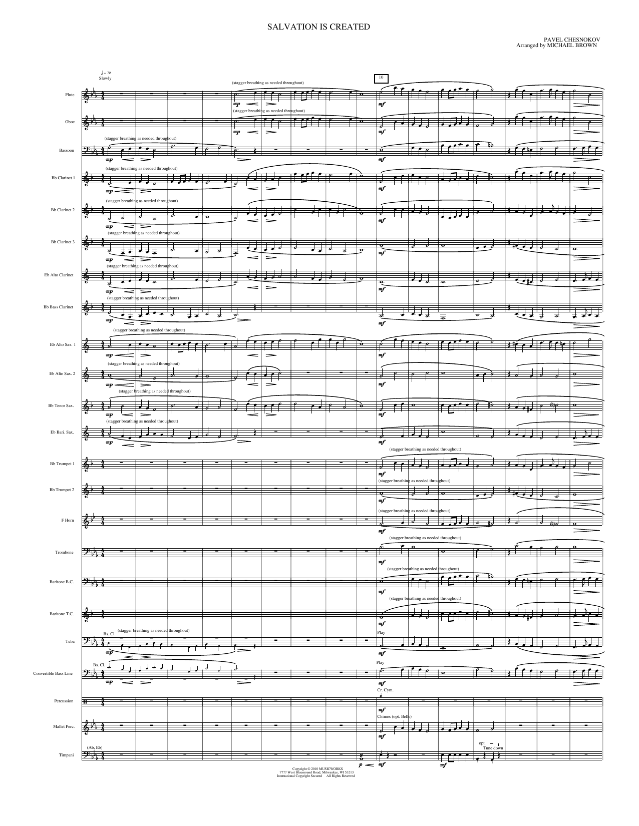 Salvation Is Created: Concert Band Conductor Score & Parts