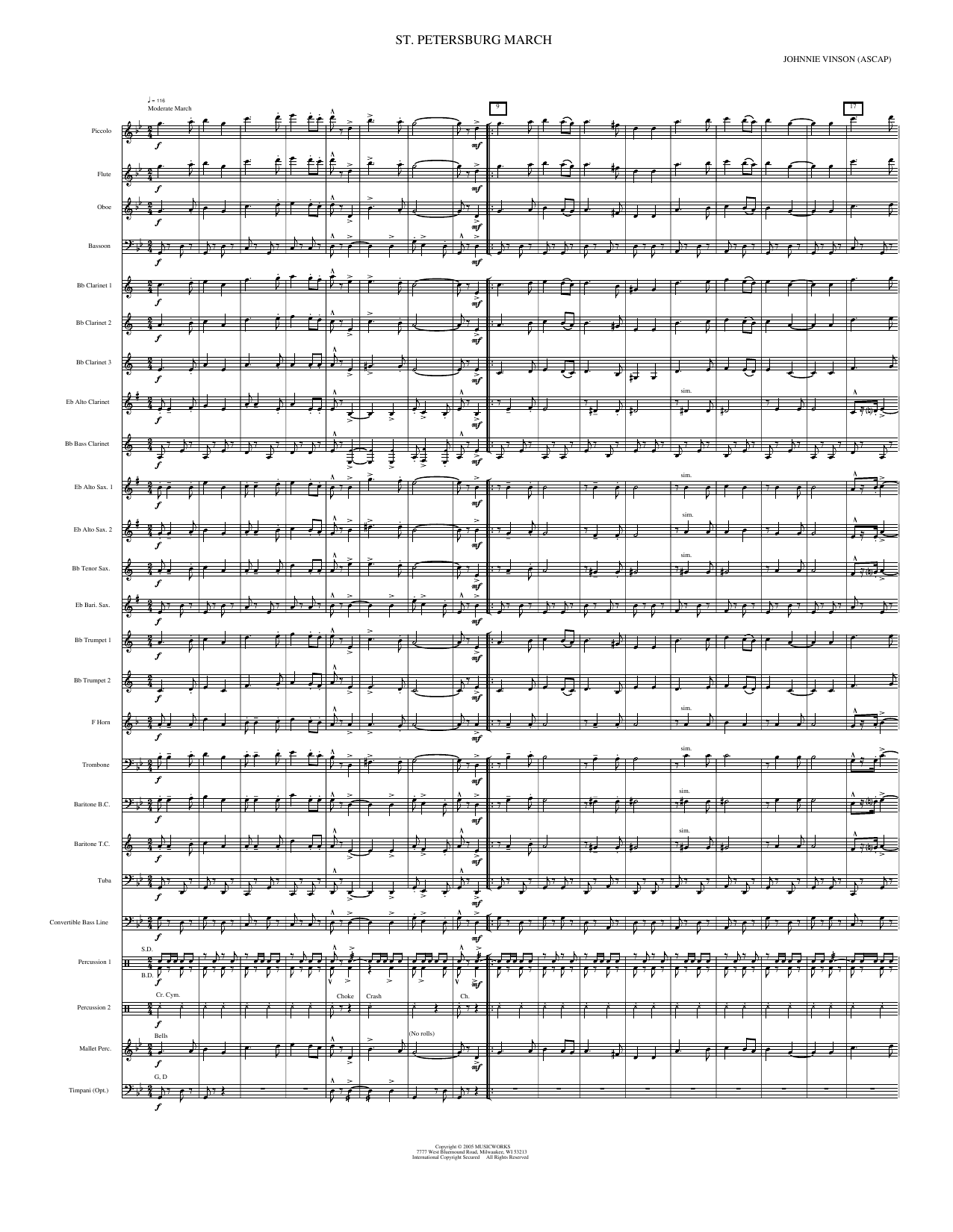 St. Petersburg March: Concert Band Conductor Score & Parts