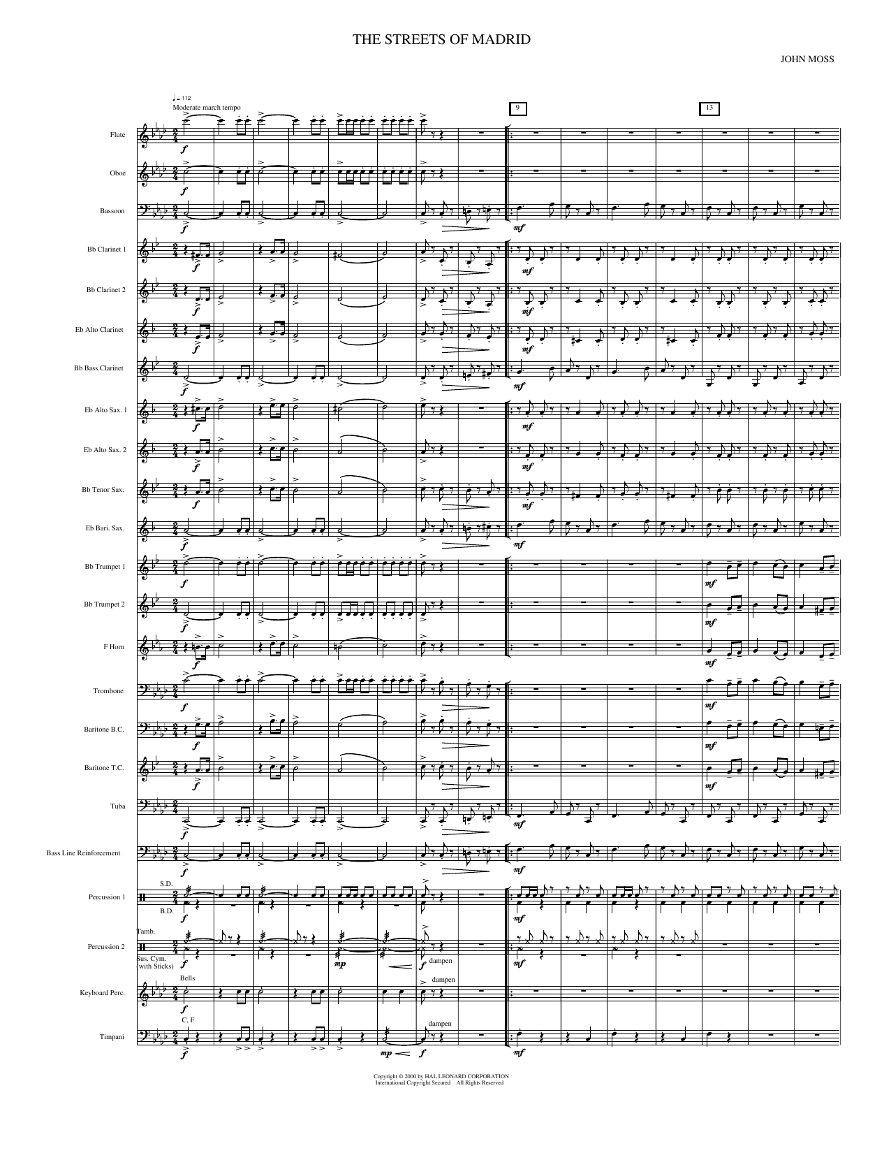 The Streets of Madrid: Concert Band Conductor Score & Parts