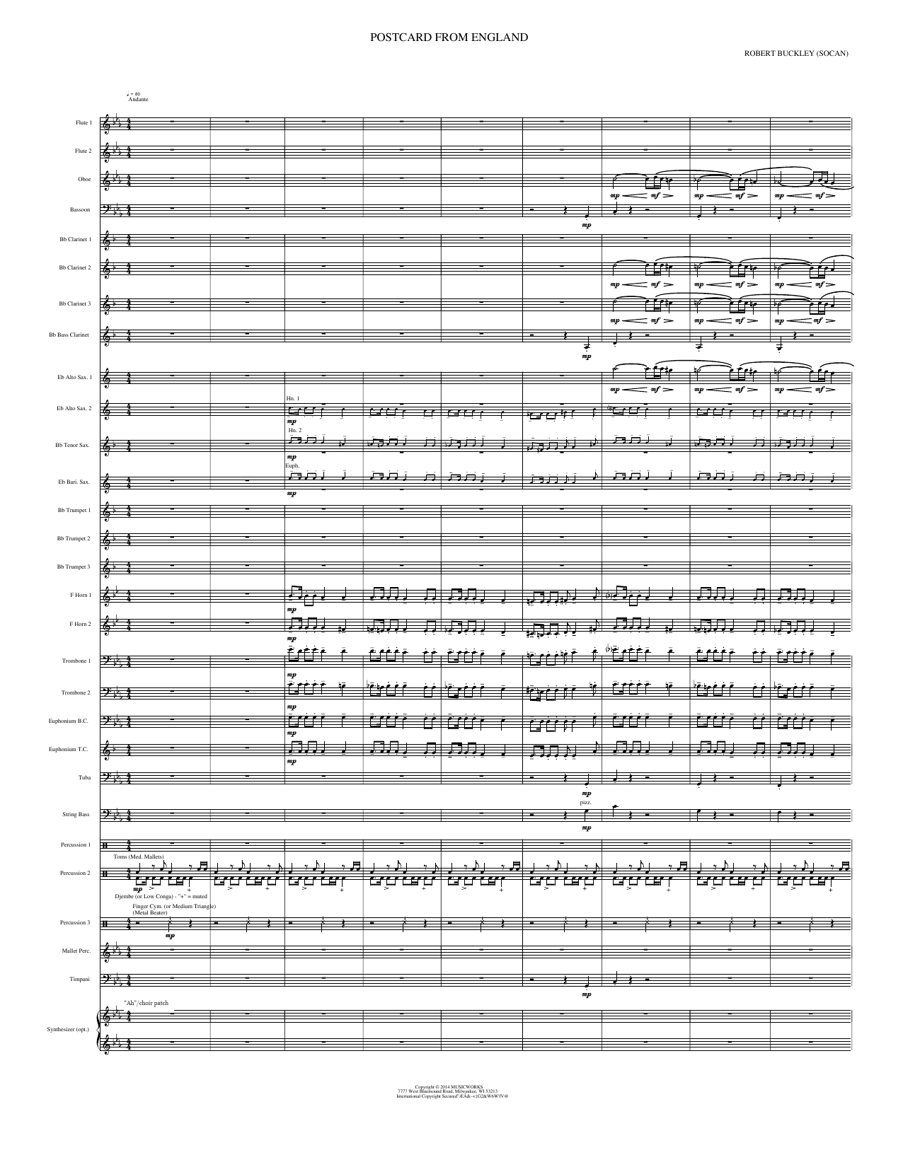 Postcard from England: Concert Band Conductor Score & Parts