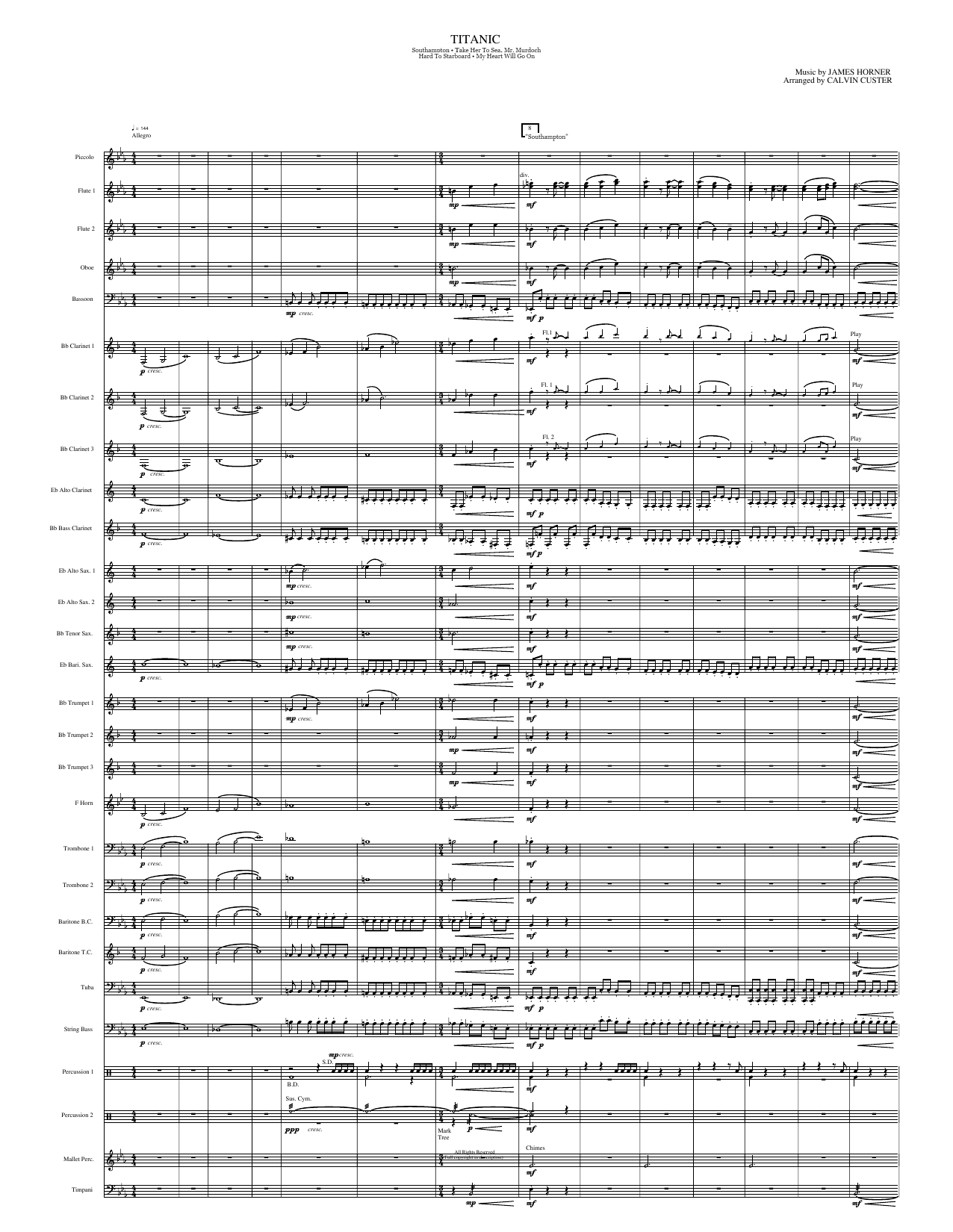 Titanic (Medley): Concert Band Conductor Score & Parts
