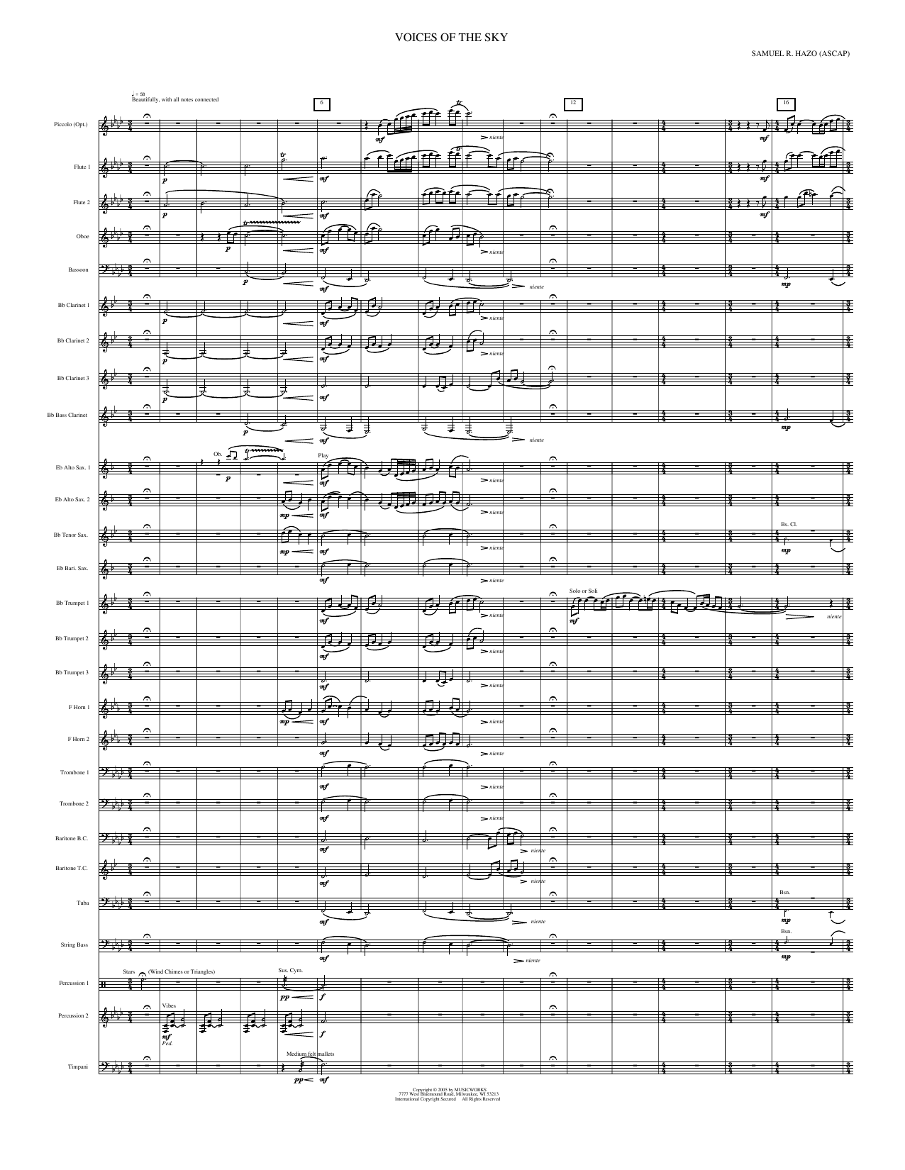 Voices of the Sky: Concert Band Conductor Score & Parts