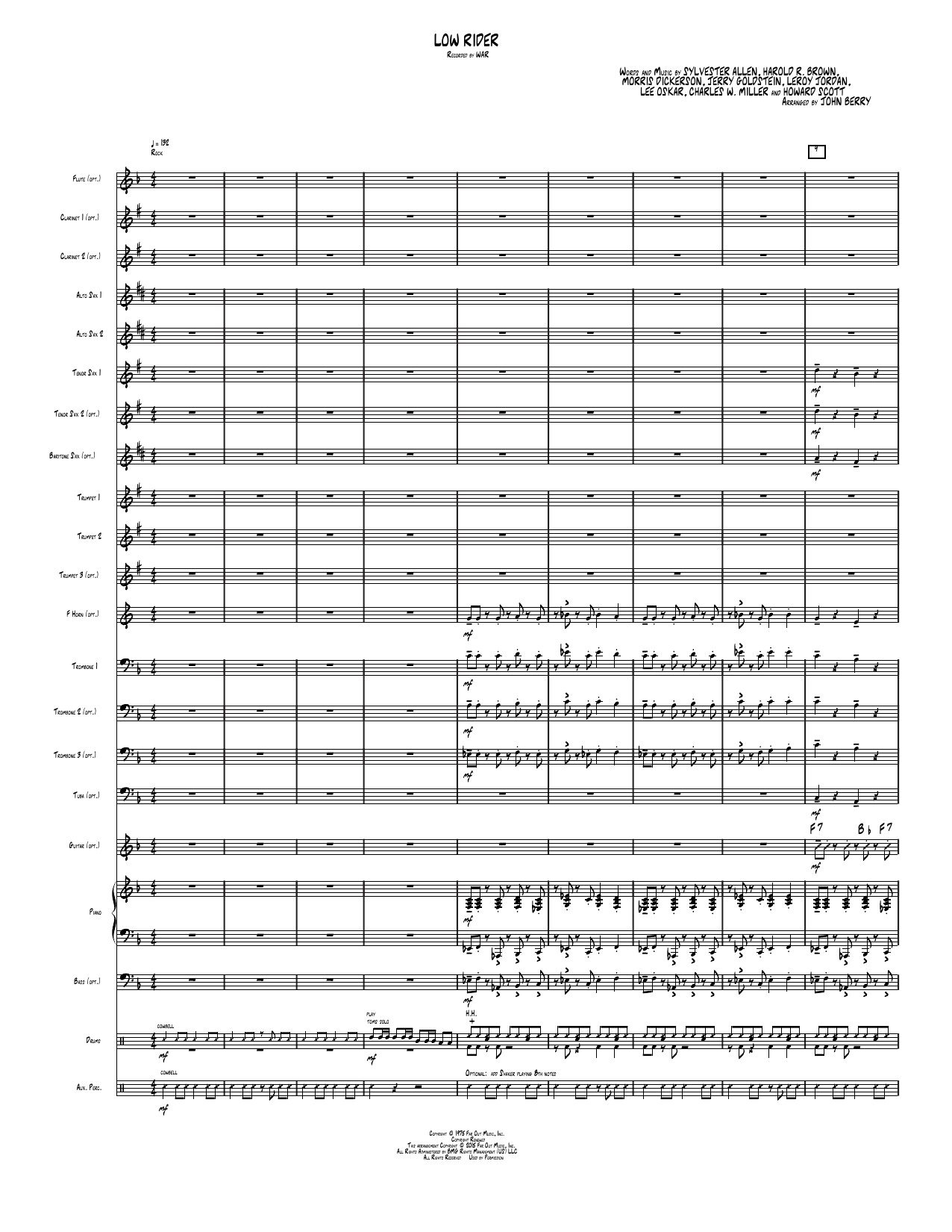 Low Rider: Jazz Ensemble Conductor Score & Parts