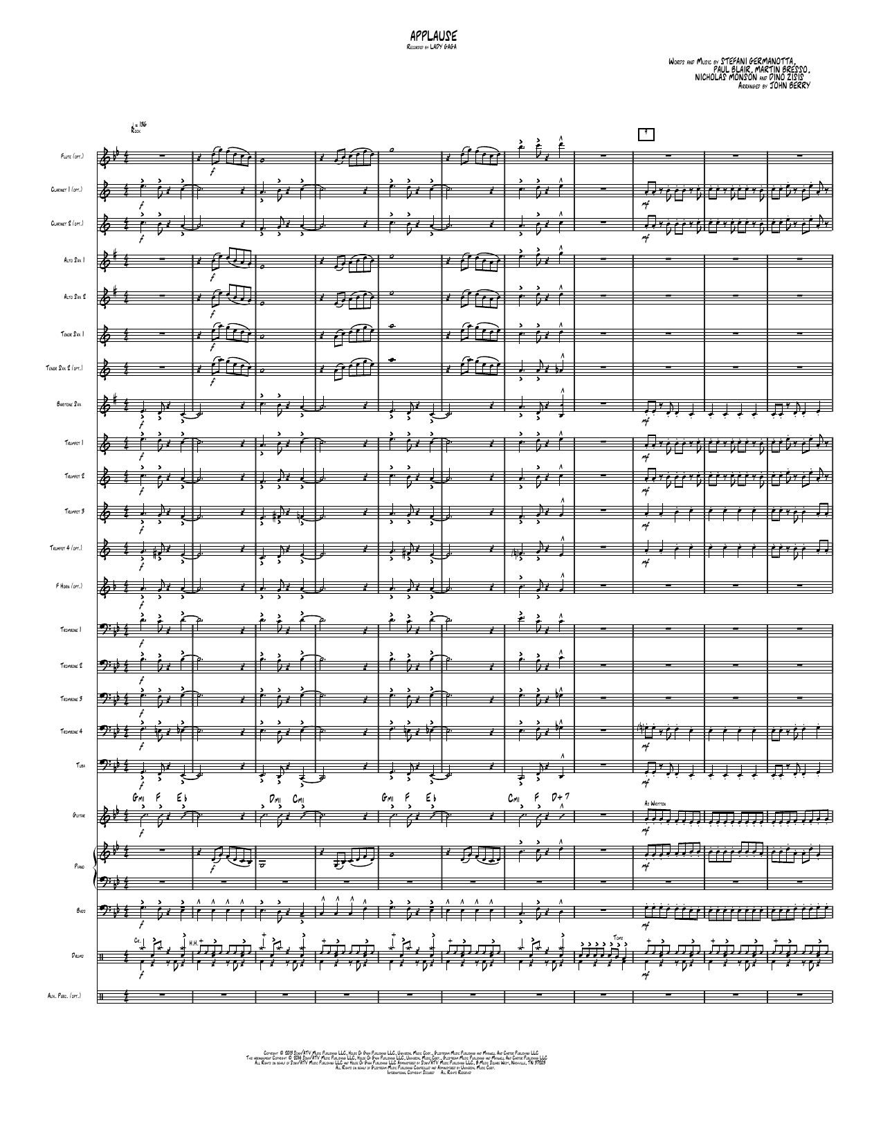 Applause: Jazz Ensemble Conductor Score & Parts