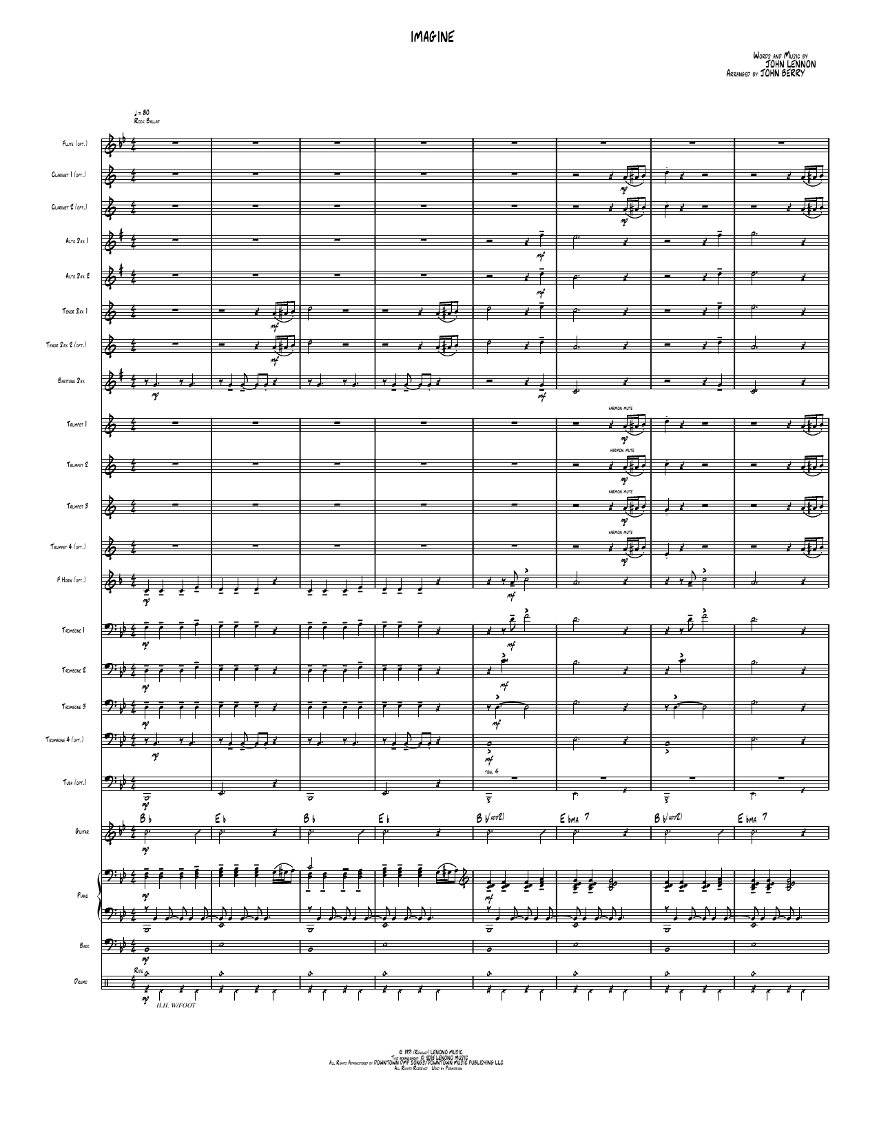Imagine: Jazz Ensemble Conductor Score & Parts