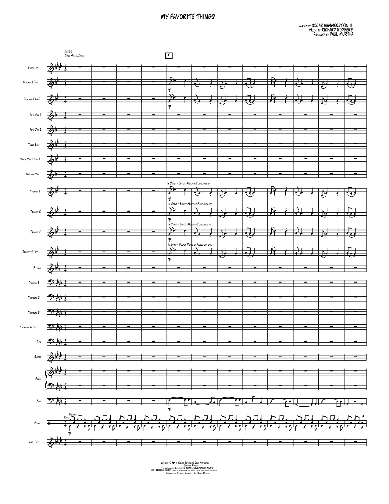 My Favorite Things: Jazz Ensemble Conductor Score & Parts
